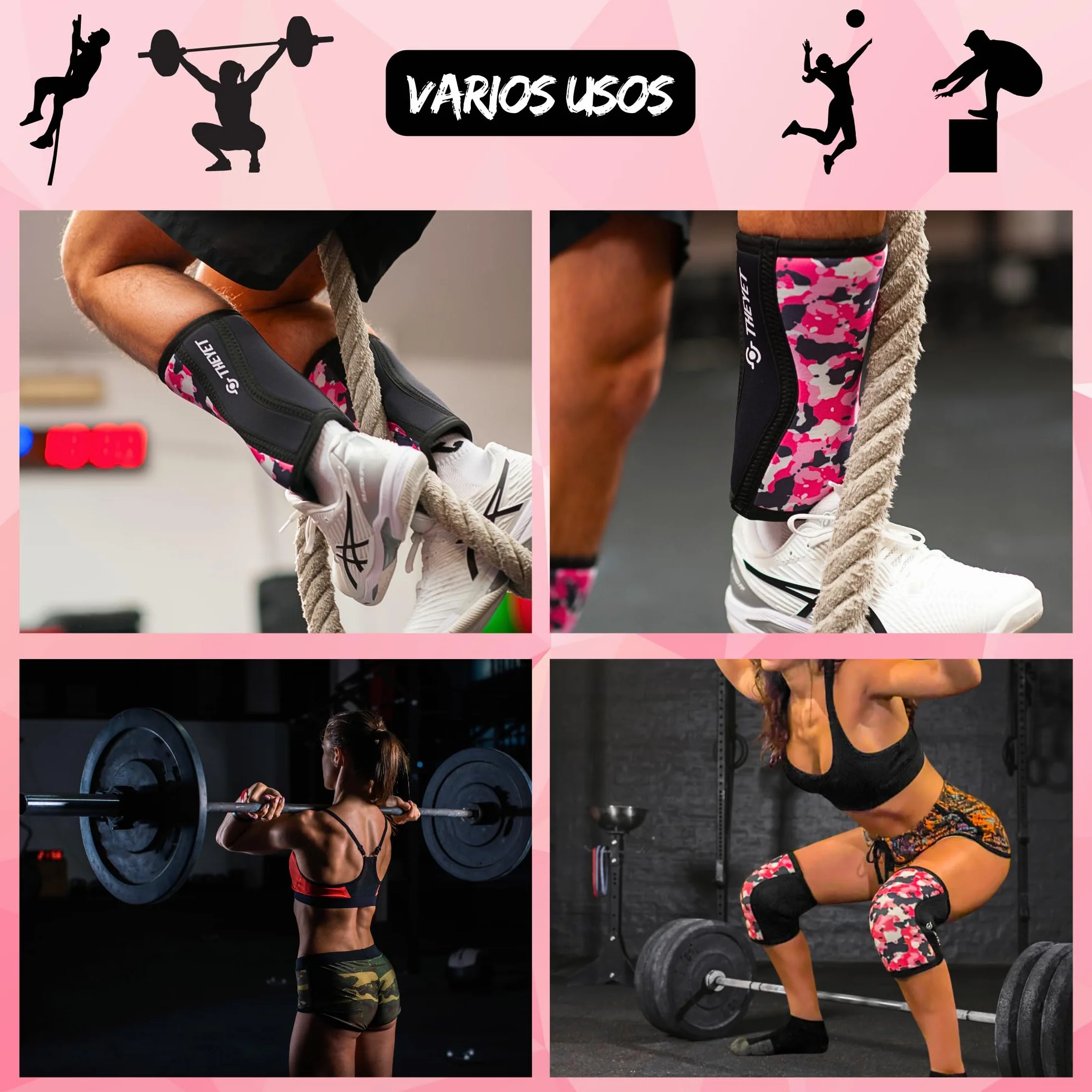 Rodilleras Crossfit Fitness 7mm Neopreno Compresión Soporte Protecciones Deportivas Halterofilia Gym Powerlifting Knee Wraps