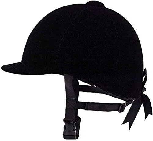 TentHome - Bomba de equitación transpirable, cómoda, de terciopelo negro, mixta (56 cm)