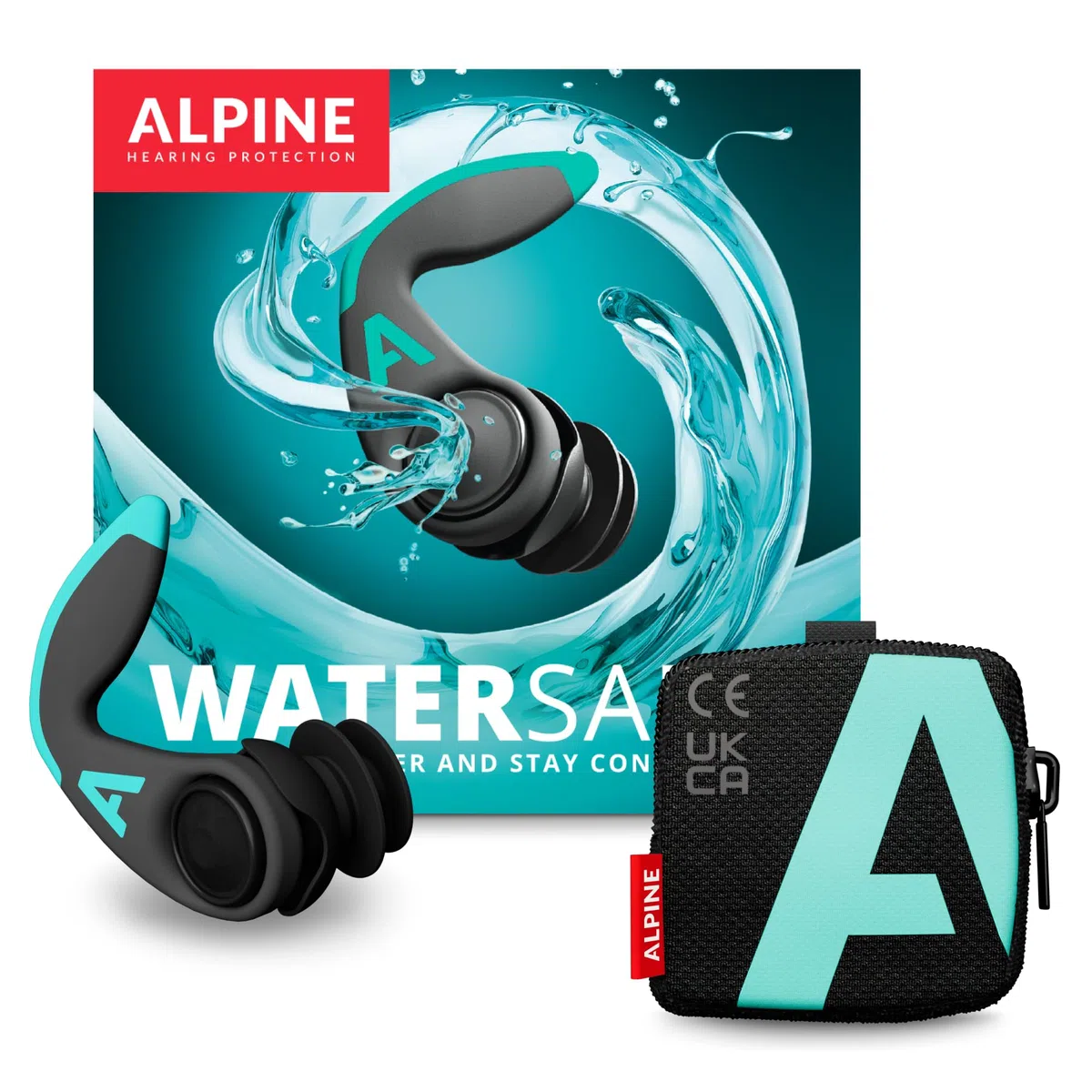 Alpine WaterSafe Pro - Tapones para Practicar Surf y natación para Adultos - Impermeables - Cómodos - Se Mantienen en su Sitio - para Deportes acuáticos - Reutilizables - Tallas M y L - 1 par
