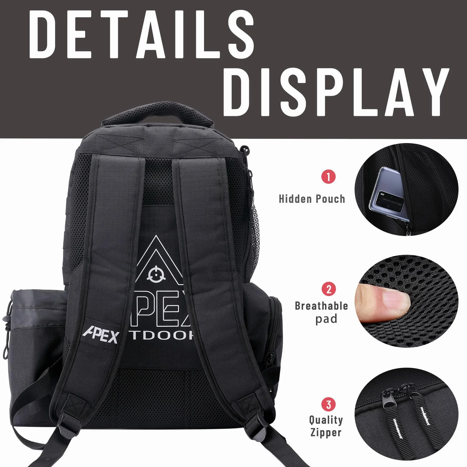 Bolsa de Golf de Disco, Mochila de Golf de Disco con más de 21 Discos, Bolsas de Golf duraderas y Ligeras con múltiples Bolsillos de Almacenamiento