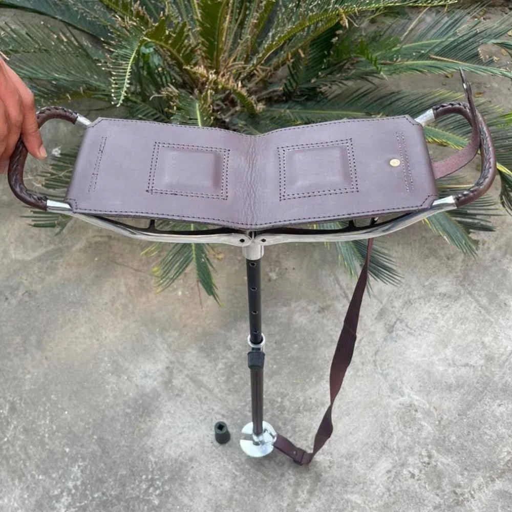 Bastón de asiento de tiro ajustable taburete plegable para camping, ligero, para pesca, camping, viajes, senderismo,