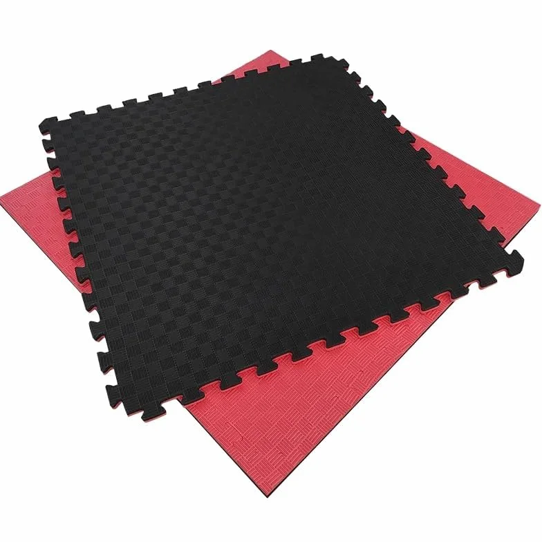 Artatami® Tatami Puzzle 1x1x40 mm Rojo - Negro【1 Unidad】 Profesional Alta Densidad EVA – Tatami 4 cm para Judo, BJJ, MMA y Lucha – Suelo Artes Marciales Antideslizante Premium