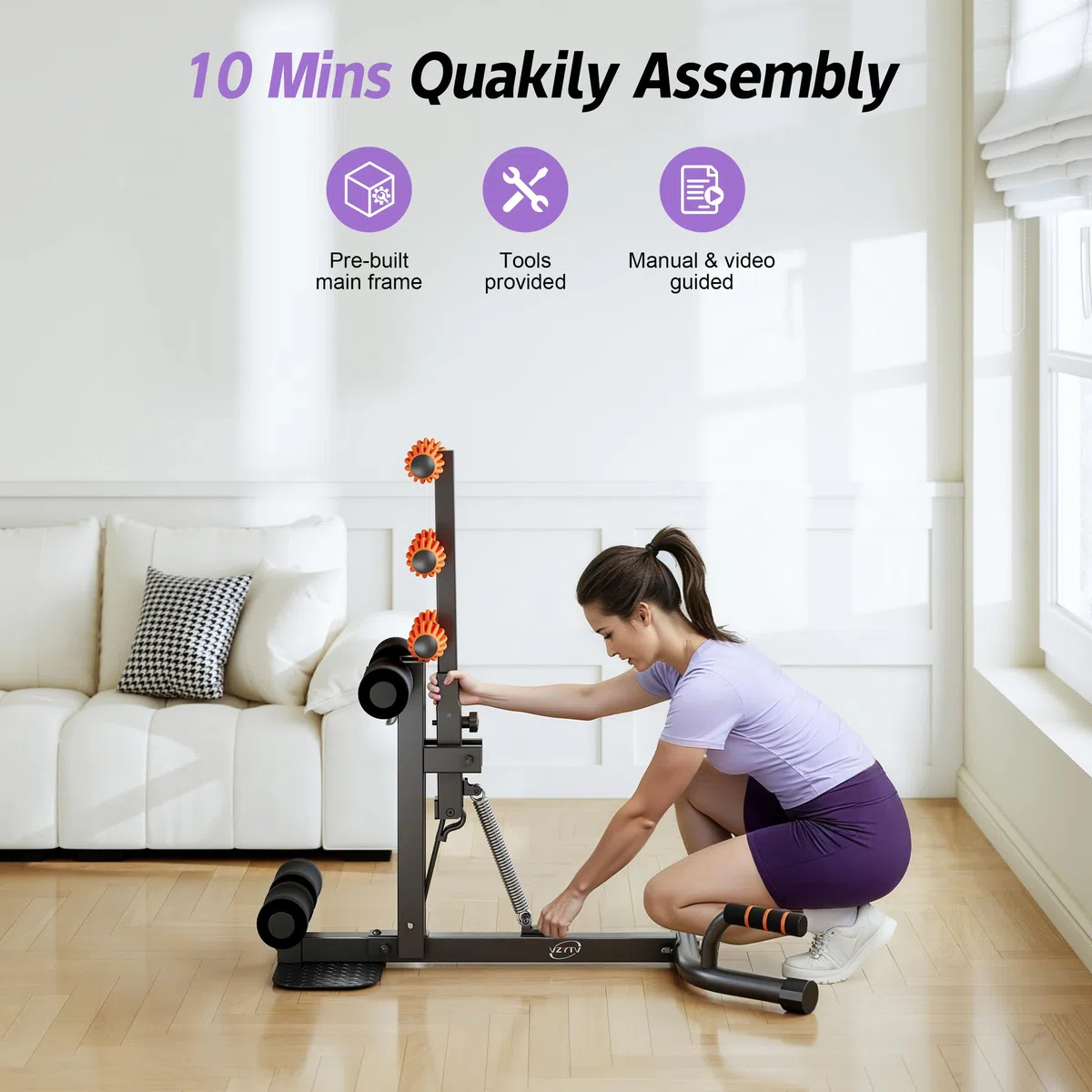 Máquina de Sentadillas Profundas, Entrenador de Glúteos Ajustable, Core y Abdominales para Entrenamientos de Bajo Impacto de Tren Inferior, Ejercicios de Flexiones en Gimnasio en Casa