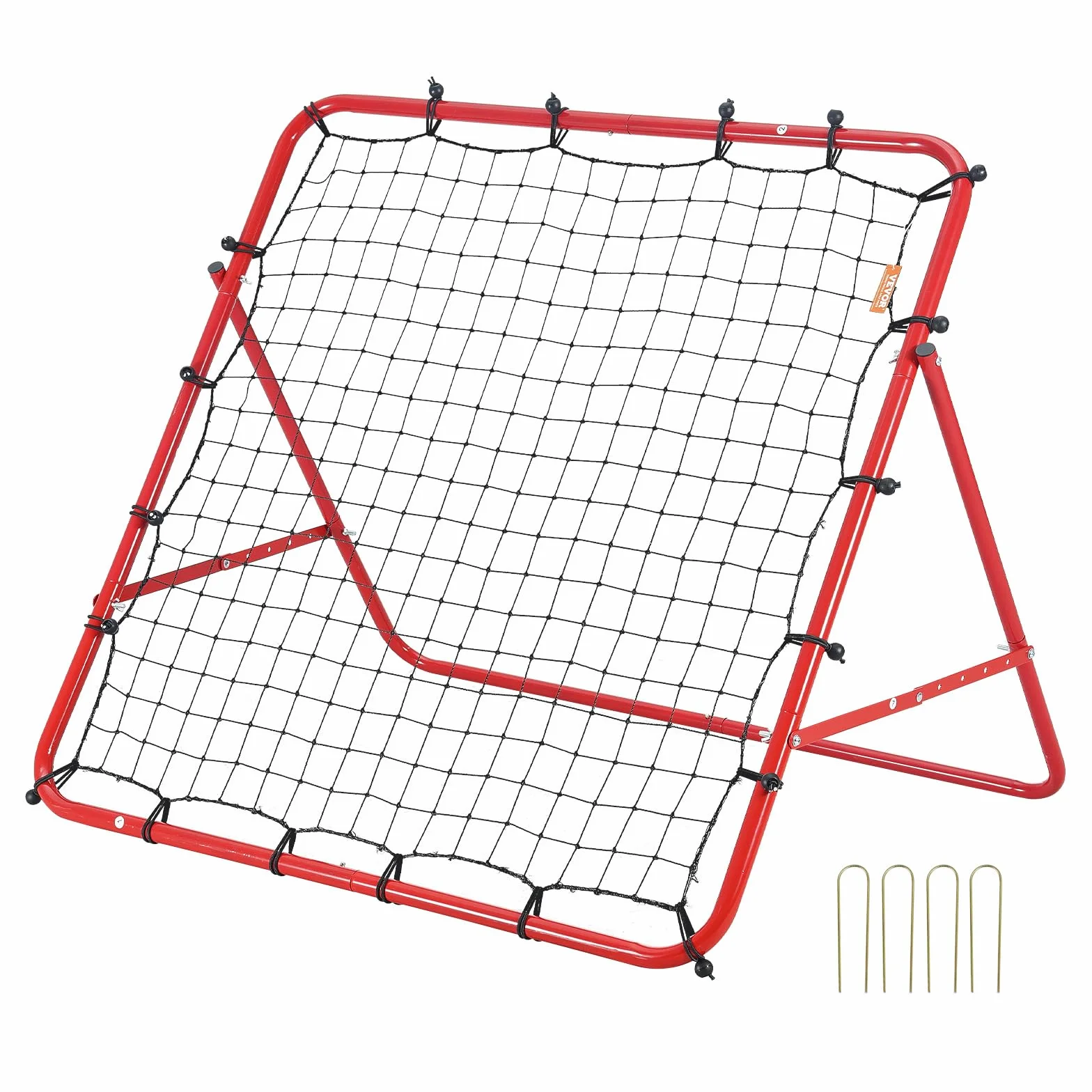 VEVOR Portería de Fútbol 1x1 m Red Reboteadora Portátil Ángulo Ajustable Tubo de Hierro Red de PE