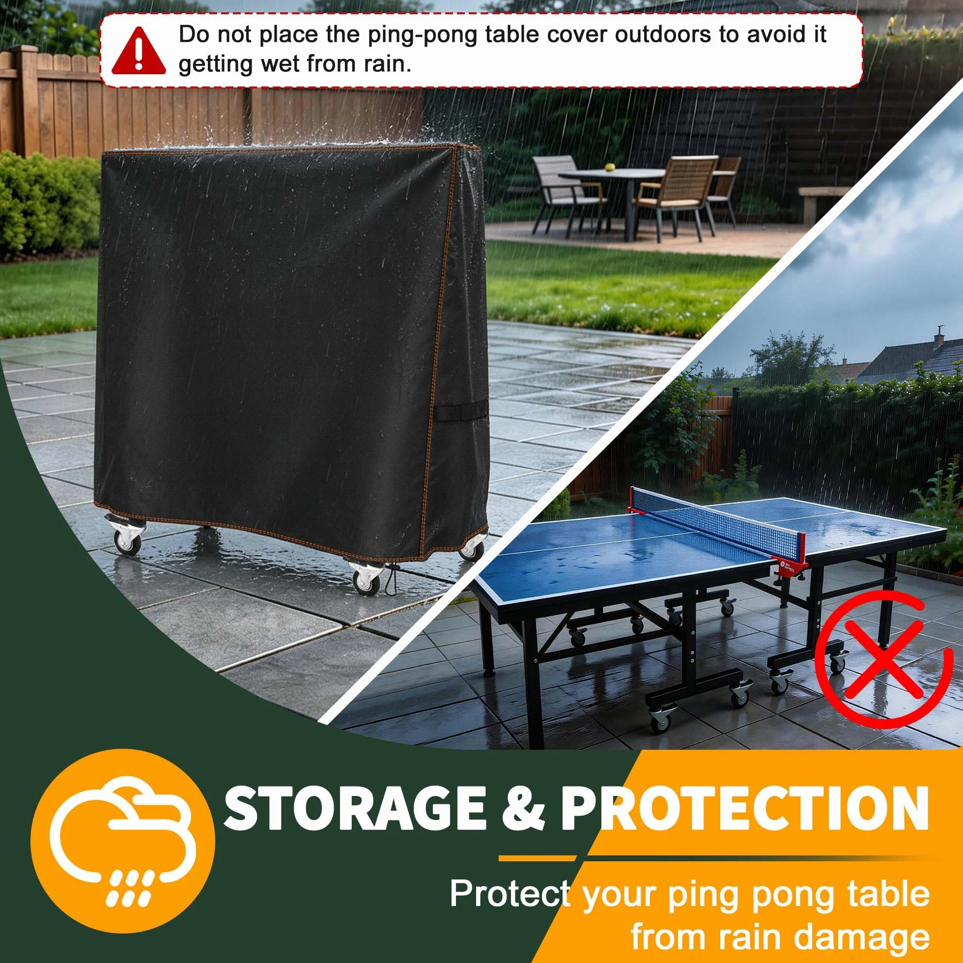 Funda de mesa de ping pong impermeable ajuste universal 165x36