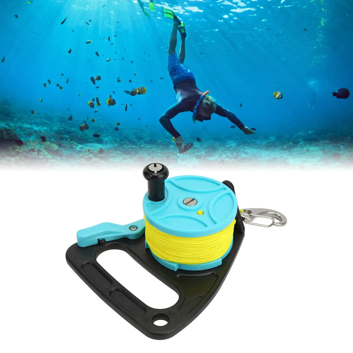 KIMISS Carrete de Buceo Carrete de Pesca de Buceo Carrete de Pesca de Buceo Carrete de Buceo Carrete de Buceo con Gancho de Tapón de Pulgar para Bucear bajo el Agua Deportes Acuáticos