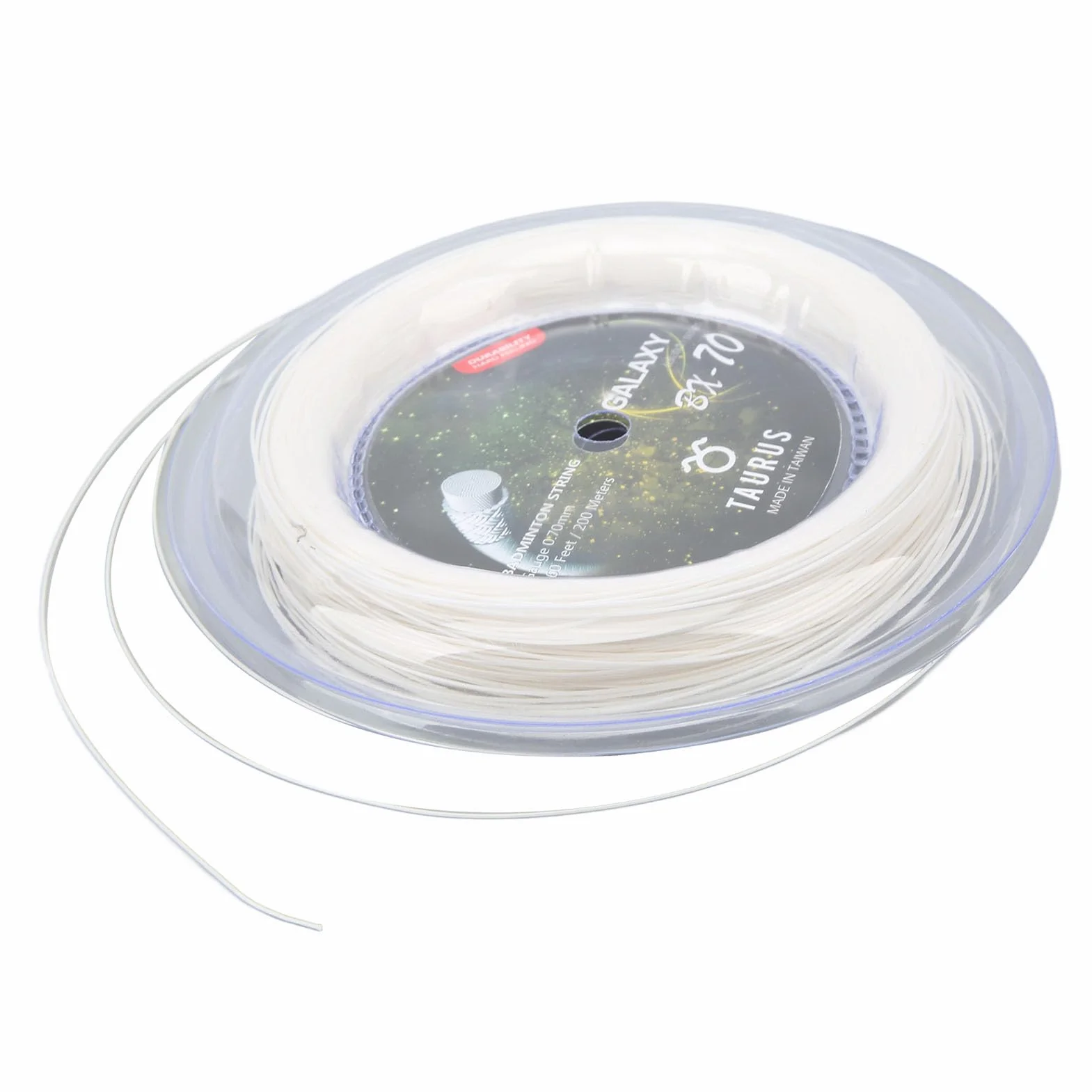 Cadena De Raqueta De Bádminton BX70 De Nylon Alto Elástico 0.7mm De Diámetro Bobina De 200m Amarillo Fluorescente para Entrenamiento Y Juegos Competitivos con Resistencia Mejorada