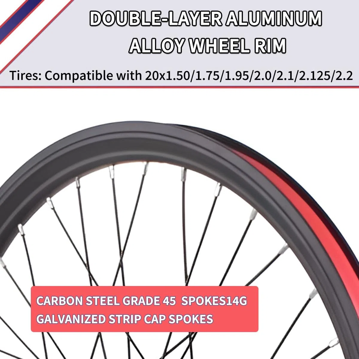 Ruedas de Bicicleta de montaña de 20 Pulgadas, Frenos de Disco, velocidades Variables, bujes de Cassette HG de 36 Orificios, Llantas de aleación de Aluminio de Doble Capa, 100 mm d