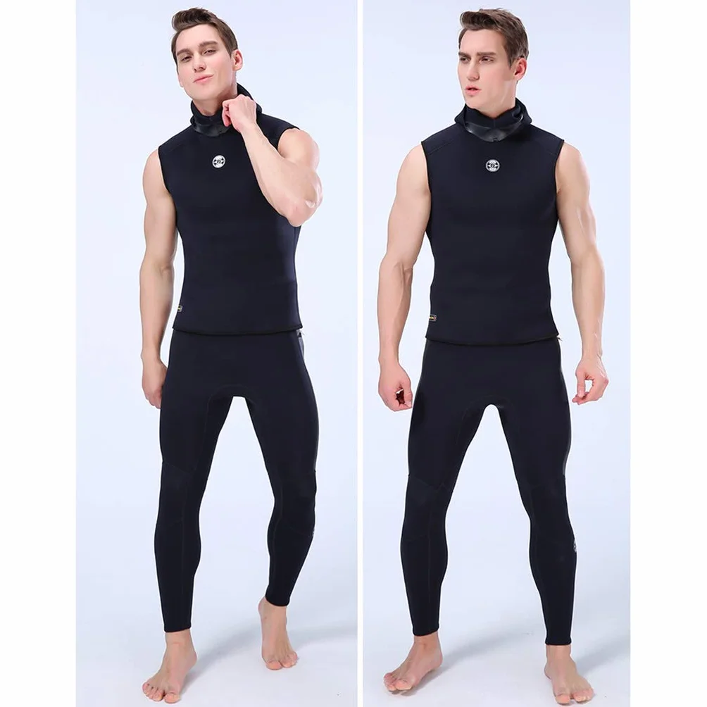 Traje de neopreno de 3 mm con capucha para hombre, chaleco de buceo sin mangas con capucha para surf, esnórquel y natación