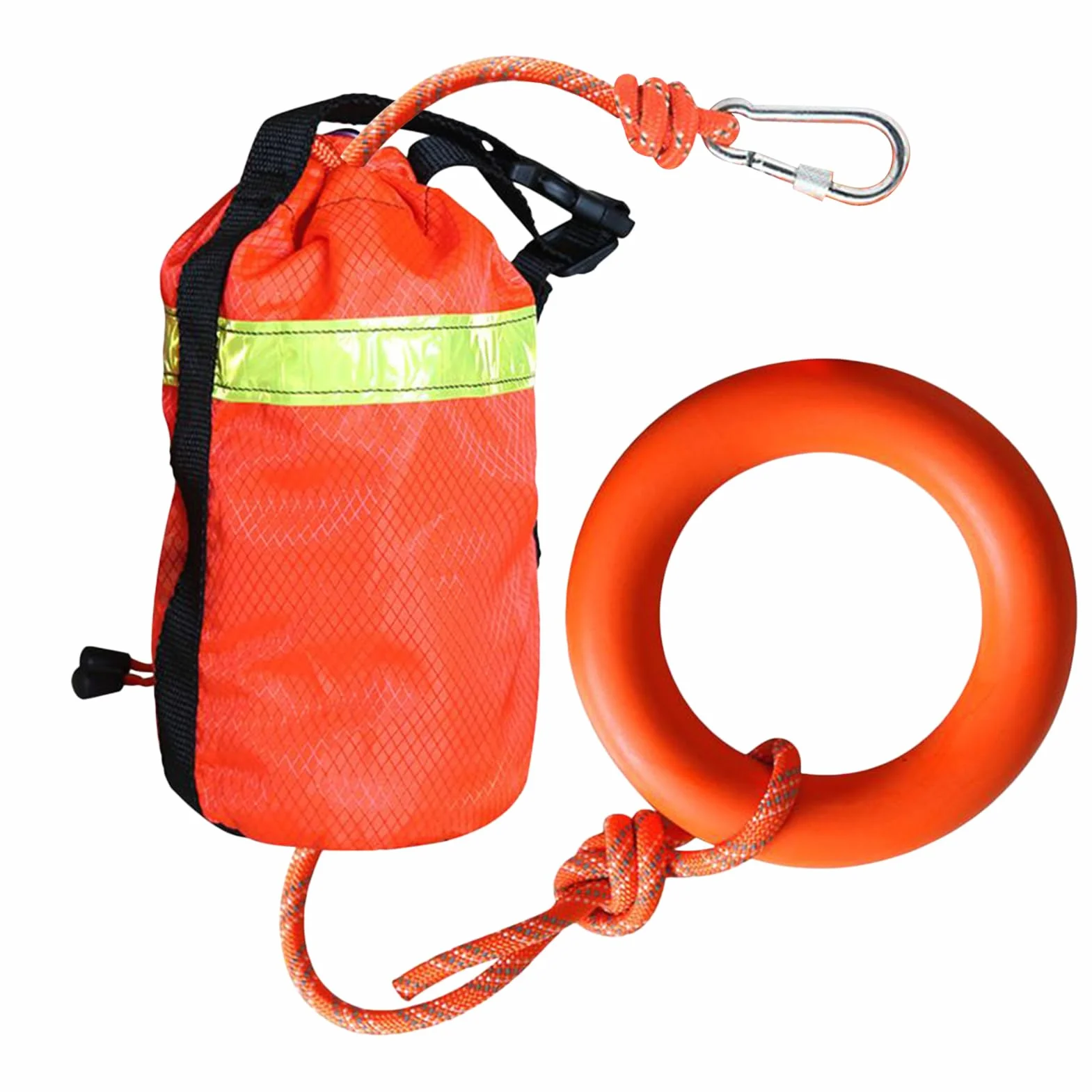 Cuerda de Rescate Acuático 16 m Flotante Reflectante Equipo Seguridad Anillo Mano Rafting Aguas Bravas