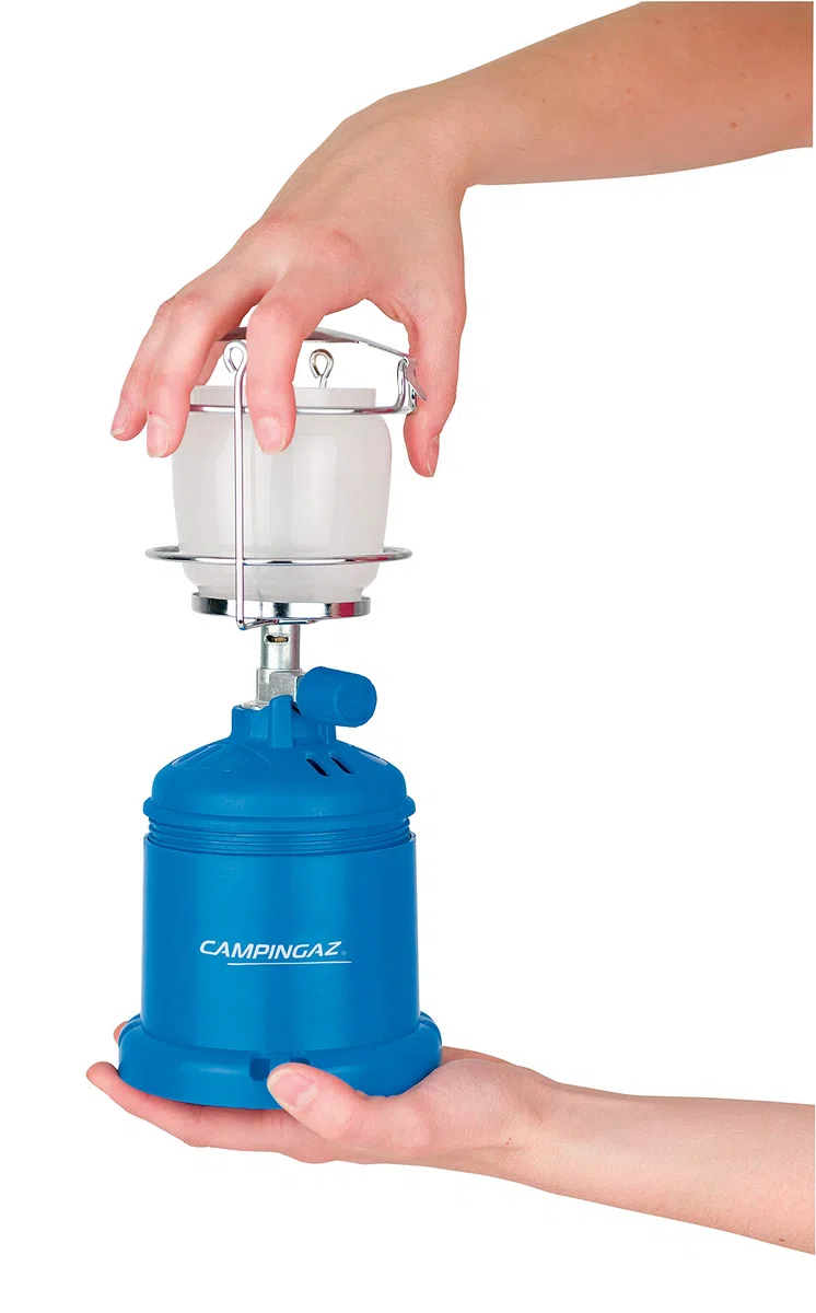 Campigaz - Lámpara de gas 206 L, linterna de camping portátil, 80 W, funciona con el cartucho perforable Campingaz C 206