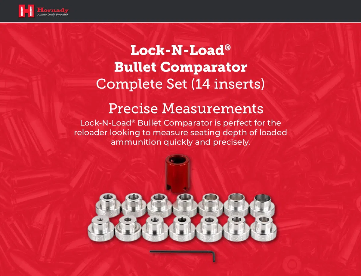 Hornady Lock N Load Comparator Set Body & 14 Inserts by Hornady