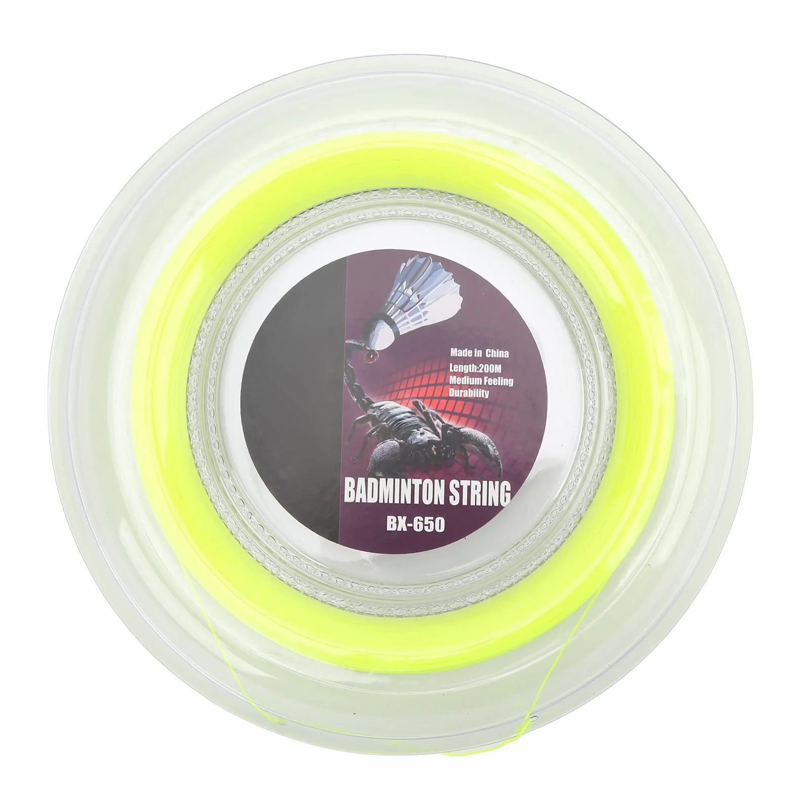 Carrete De Cuerda De Raqueta De Bádminton De 0,72mm Y 200m, Raqueta De Tenis Profesional, Hilo De Hilo De Línea Amarilla, Carrete De Alambre De Raqueta De Repuesto Para Entrenamiento Diario Amateur