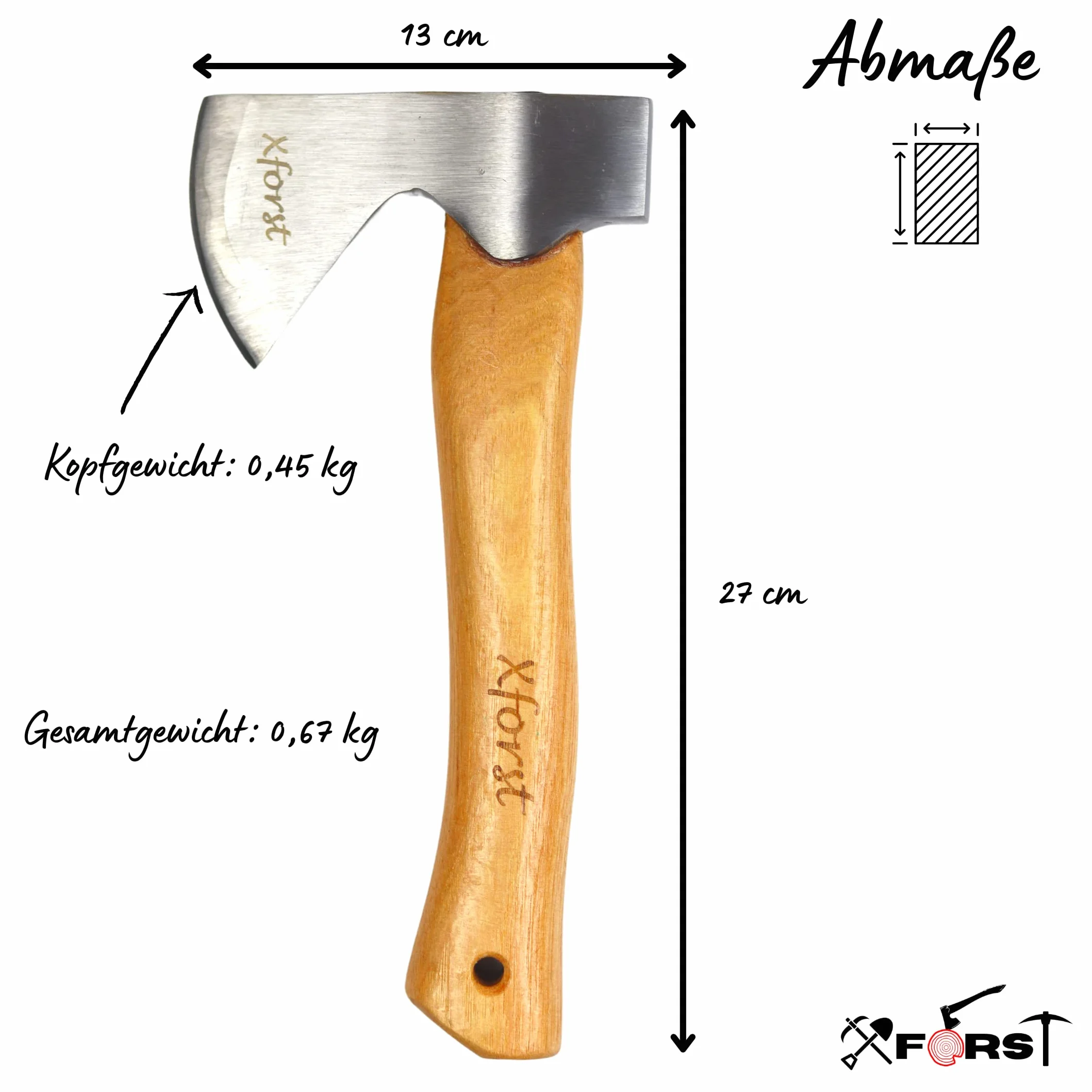 Xforst Pack: Hacha AG1 + Sierra Plegable FS24 – Combinación Outdoor, Camping, Bushcraft y Jardinería