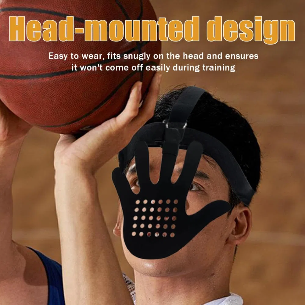 Máscara Defensiva de Basket-Ball, Casco de entrenamiento de baloncesto ajustable, equipo de entrenamiento defensivo para entrenamiento de tiro y Dribble