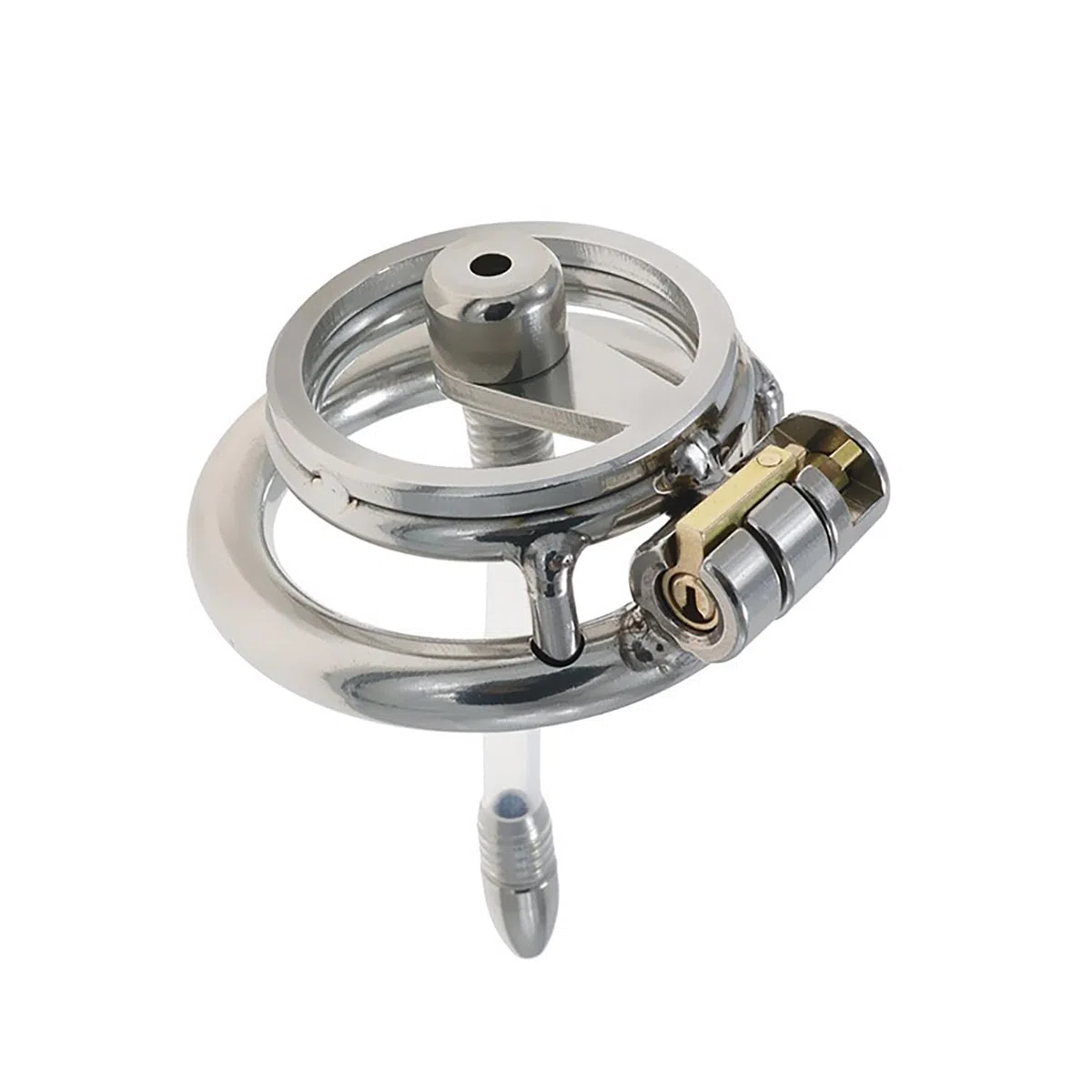 1 Palabra Plana de Acero Inoxidable Baloncesto Deportes Jaula Protectora con Anillo y cinturón y Silicona Tubo Hueco Trompeta Herramienta de Fitness,Silver/a/m