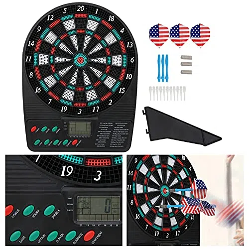 Diana Electronica Juego Dardos,Conjunto De Dardos Blandos De PP con Pantalla de Puntuación Digital LED,Diana Electrónica de Puntuación Automática para Familia Interior Y Exterior