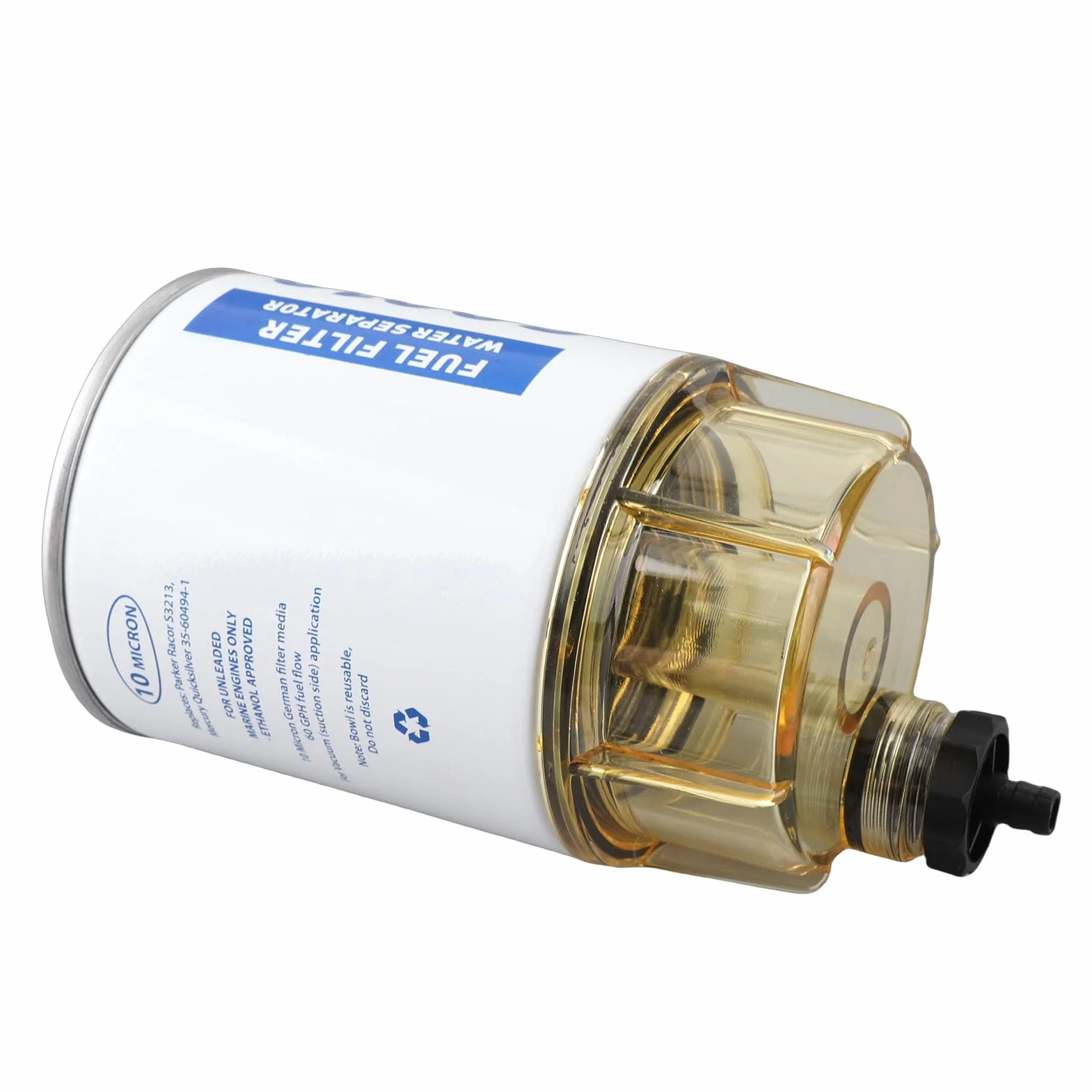 18-7928 Separador de Combustible y Agua, Filtro de Combustible Externo para Motor Marino Fuera de Borda de Barco