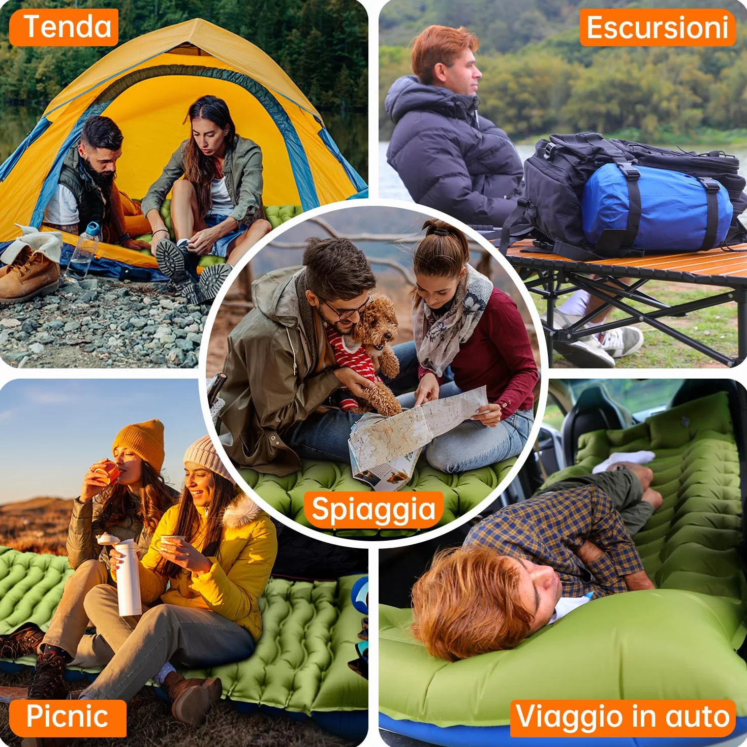 Colchoneta Camping Ultraligera Hinchable Portátil para Acampar