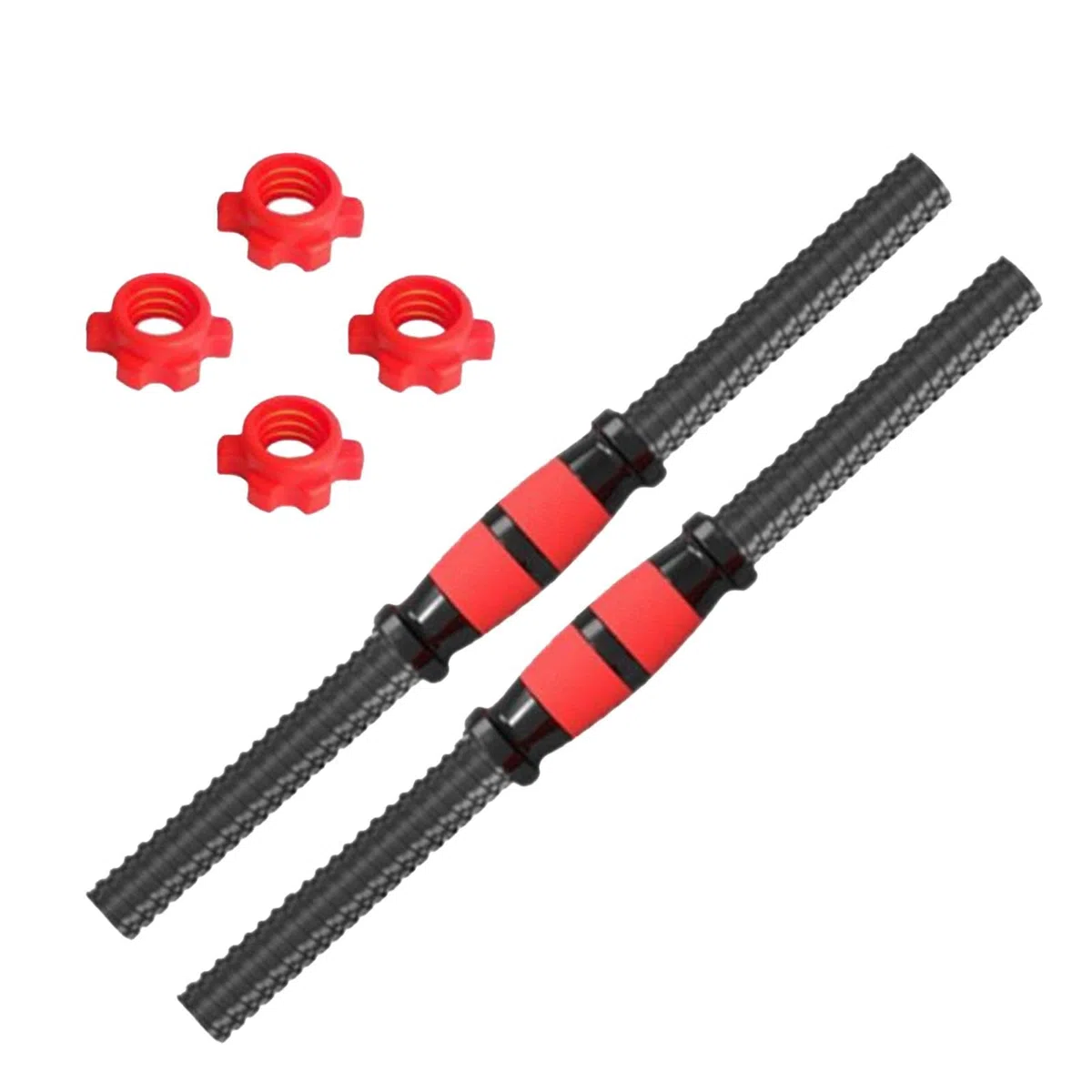 Harilla 2x Barras con Mancuernas Juego de Pesas con 4 Tuercas Barra con Barra para Entrenamiento de Fuerza, 55cm