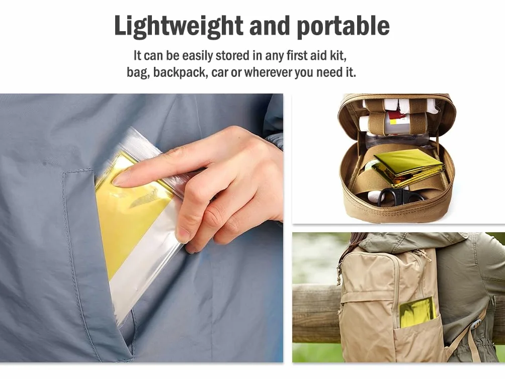20 pcs Mantas de Supervivencia de Emergencia,140 * 210cm Manta Termica Emergencia Oro Plata,Mantas Térmicas de Emergencia,Mantas de Emergencia,Manta De Rescate para Senderismo,Exteriores