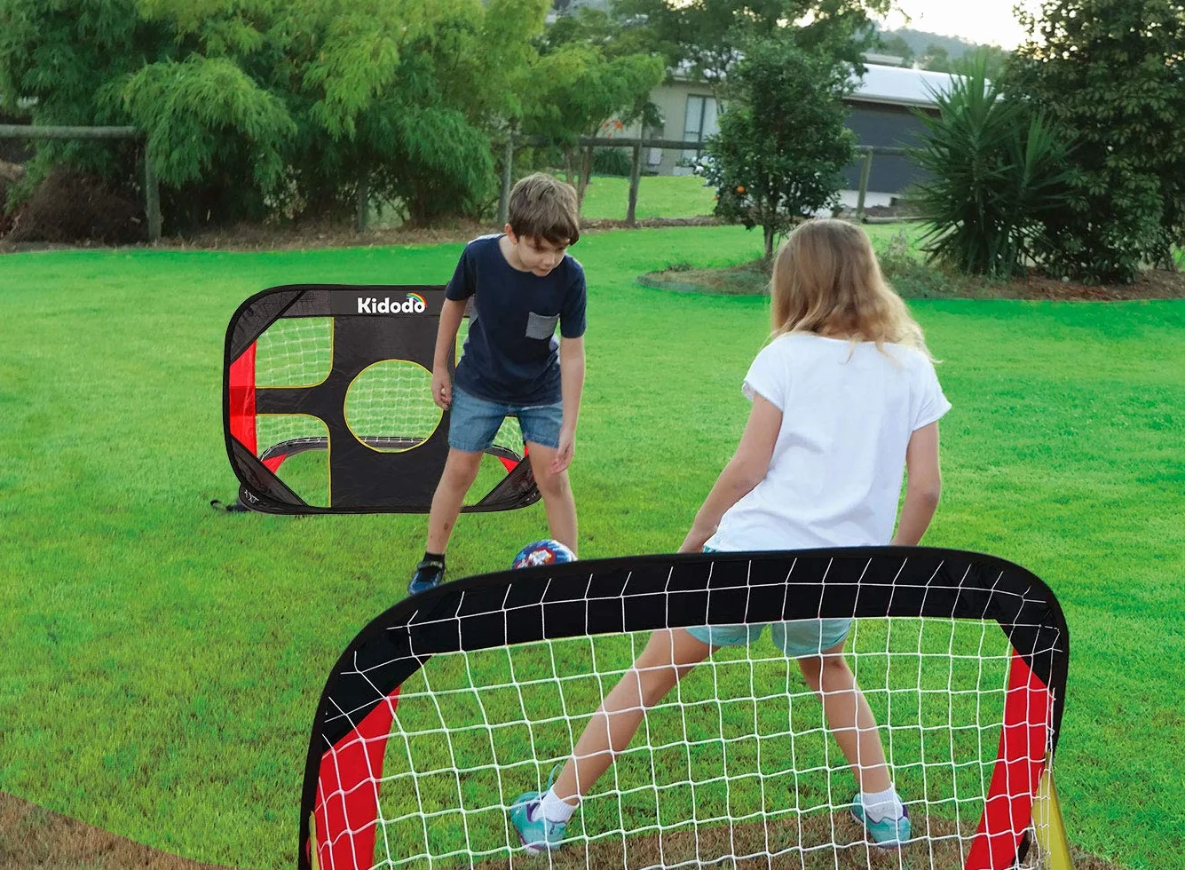 Kidodo Portería de fútbol plegable portátil 100x70x70 cm para niños jardín interior