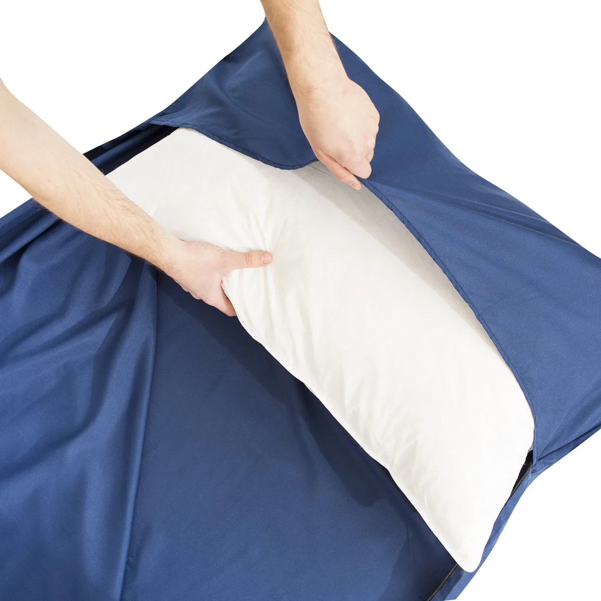 MIQIO 2en1 Saco de Dormir Ligero de Algodón, Saco Sábana Ligera y Sábana de Viaje, Tamaño XL, Sabana Saco de Dormir pequeña y Compacto con Compartimiento de Almohada