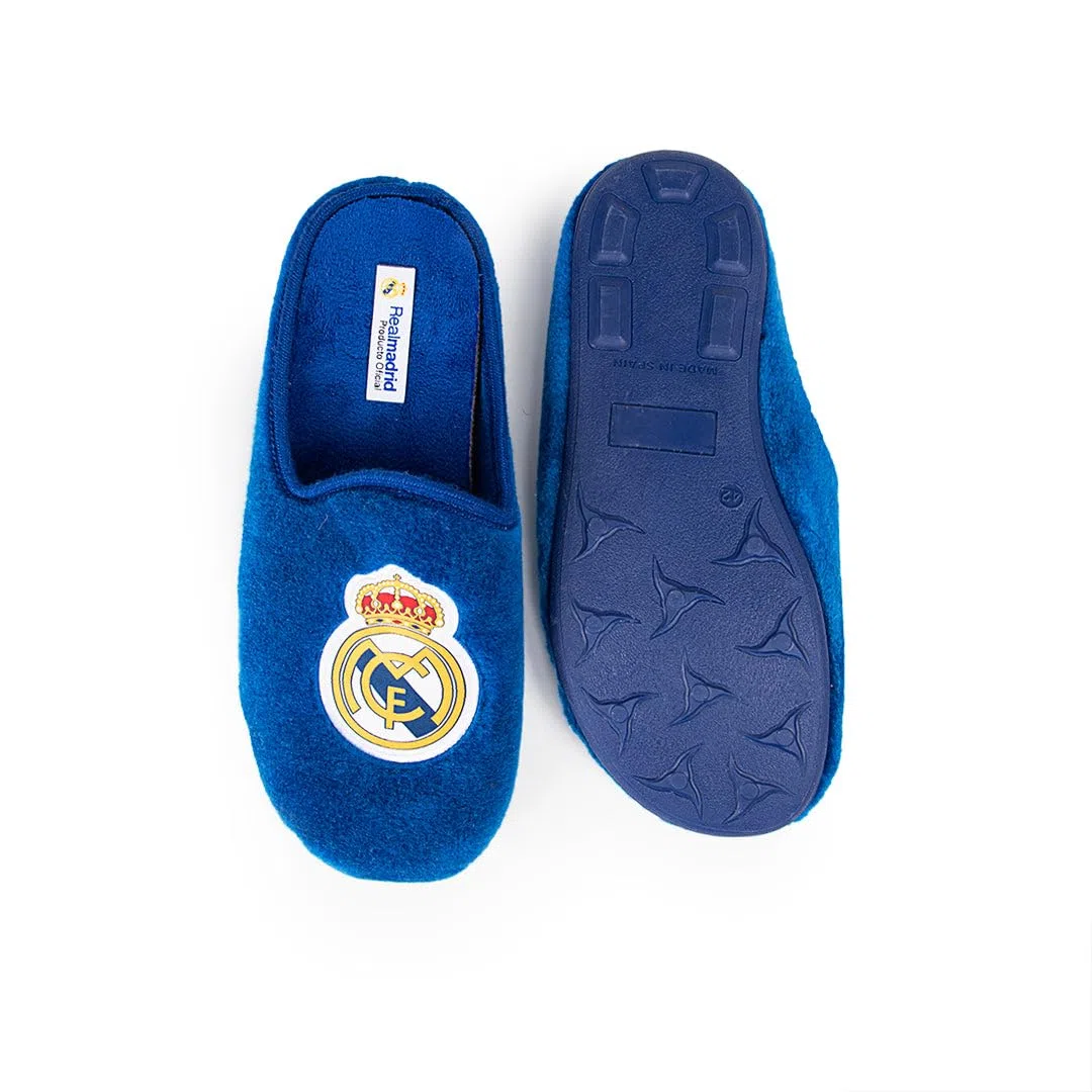MARPEN SLIPPERS Zapatillas de casa Real Madrid CF Oficiales Temporada 25/26 para Niño o Niña, Suela Caucho Diseño Fútbol, Azul, Talla 28