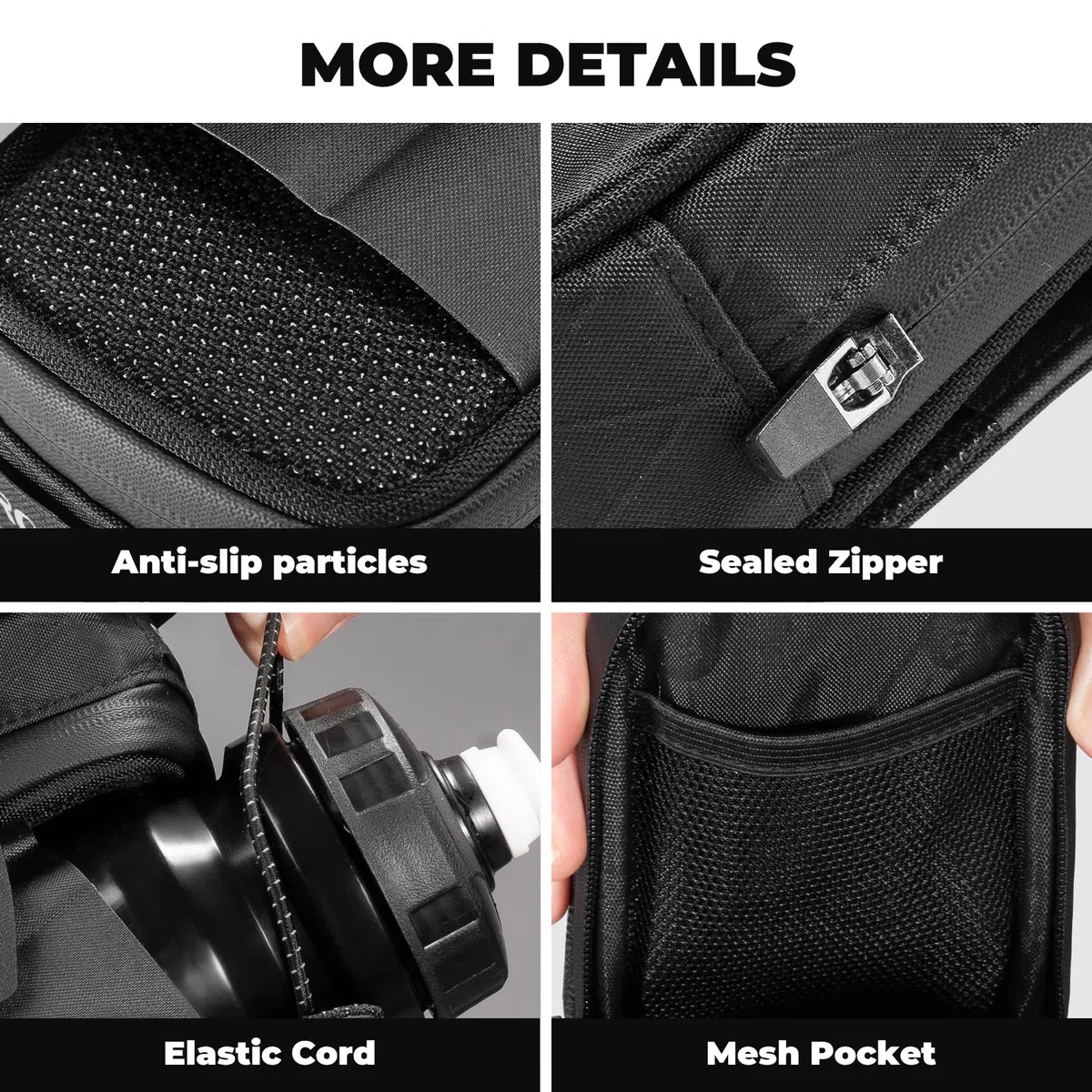ROCKBROS Bolsa Sillín para Bicicleta Carretera Montaña, Bolsa Trasera 0.8L Resistente al Agua con Portabidones, Alforjas para Sillín Ligero para Bici