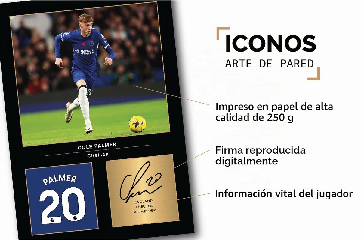 Icons Wall Art Foto firmada del Real Madrid Kylian Mbappé, tamaño A4, regalo para fans del Real Madrid reproducida digitalmente firmada sin marco