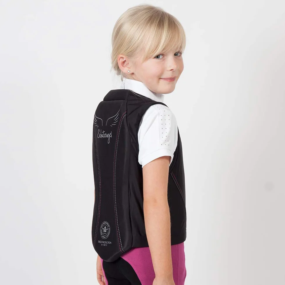 PFIFF 102842 - Protector de espalda para niños, talla S, color negro y azul