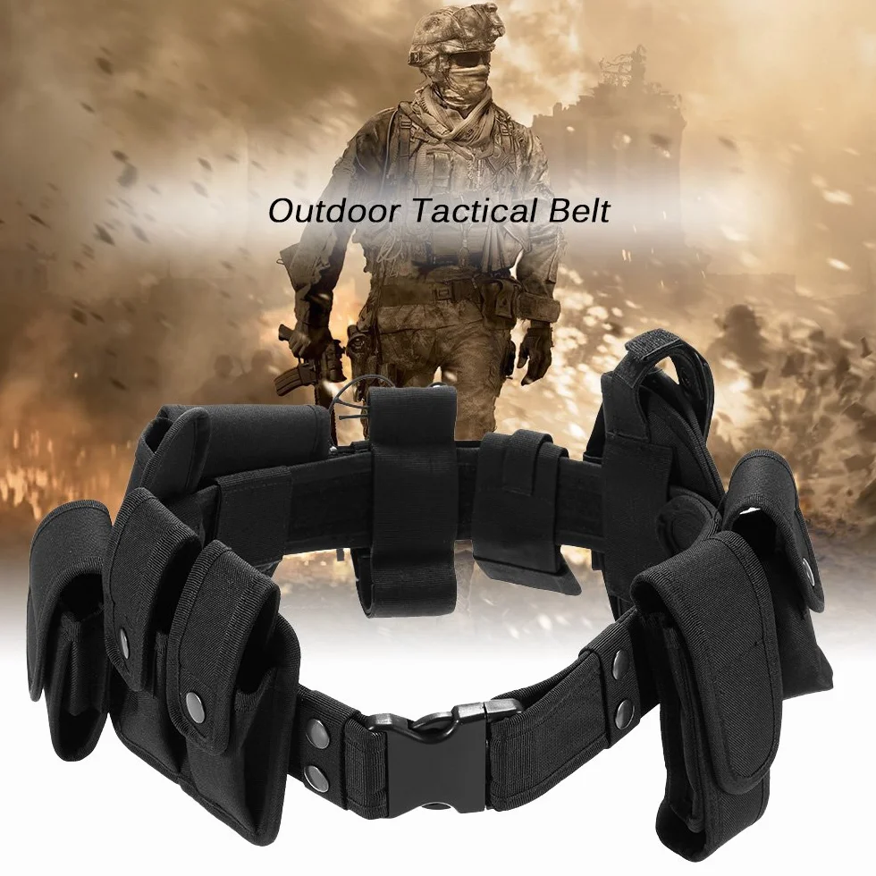 ACEXIER Kit de Utilidad de Guardia de policías de Entrenamiento Militar táctico con cinturón de aplicación de policía de Tela Oxford con Hebilla QD