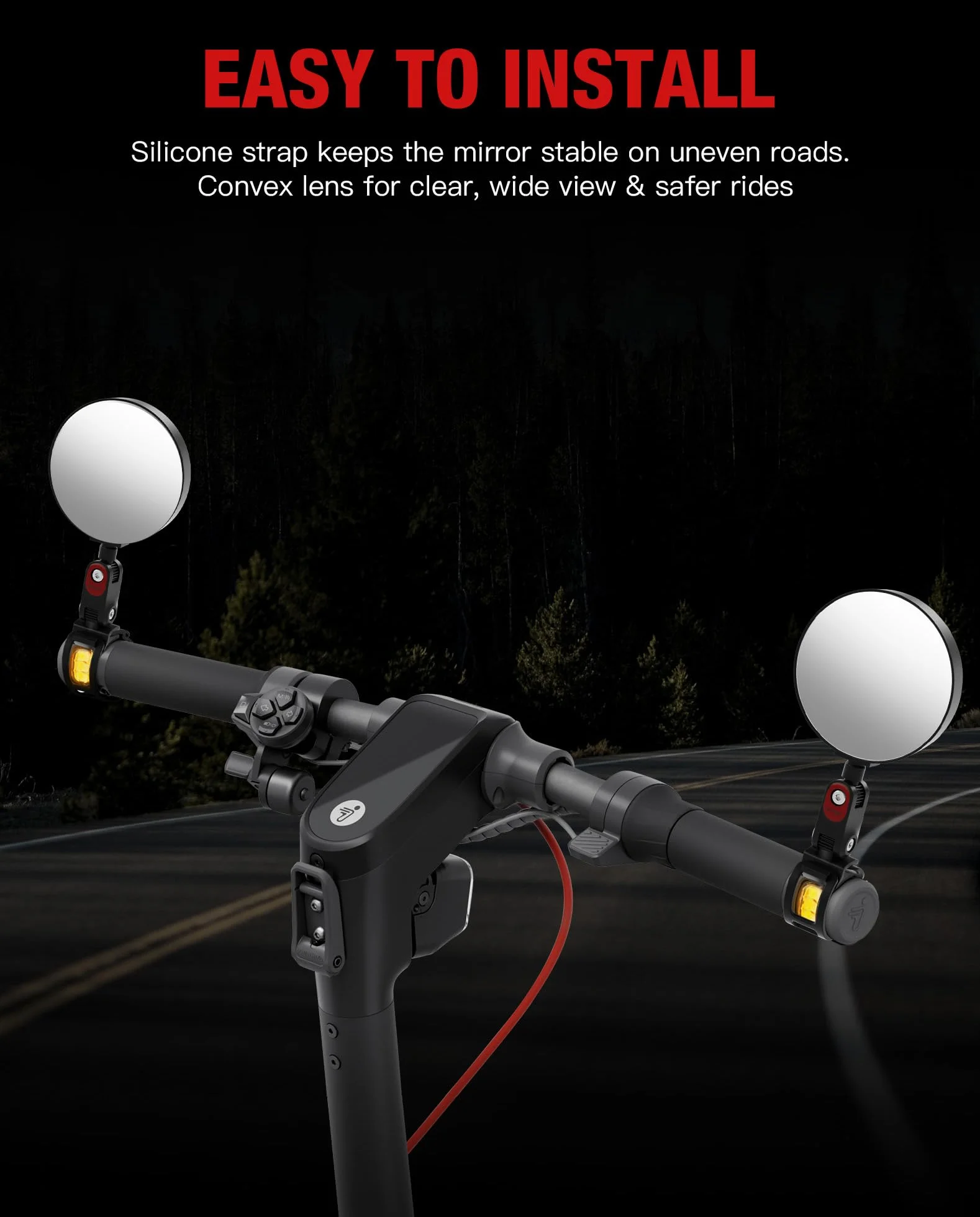Espejos Retrovisores Ajustables a 360° (Paquete de 2) Compatibles con Segway Ninebot TODAS las Patinetas MAX G30 G2 G3 ZT3 Pro GT3 F3 E3 (Excepto Air T15), Espejo Gran Angular para, Vidrio HD