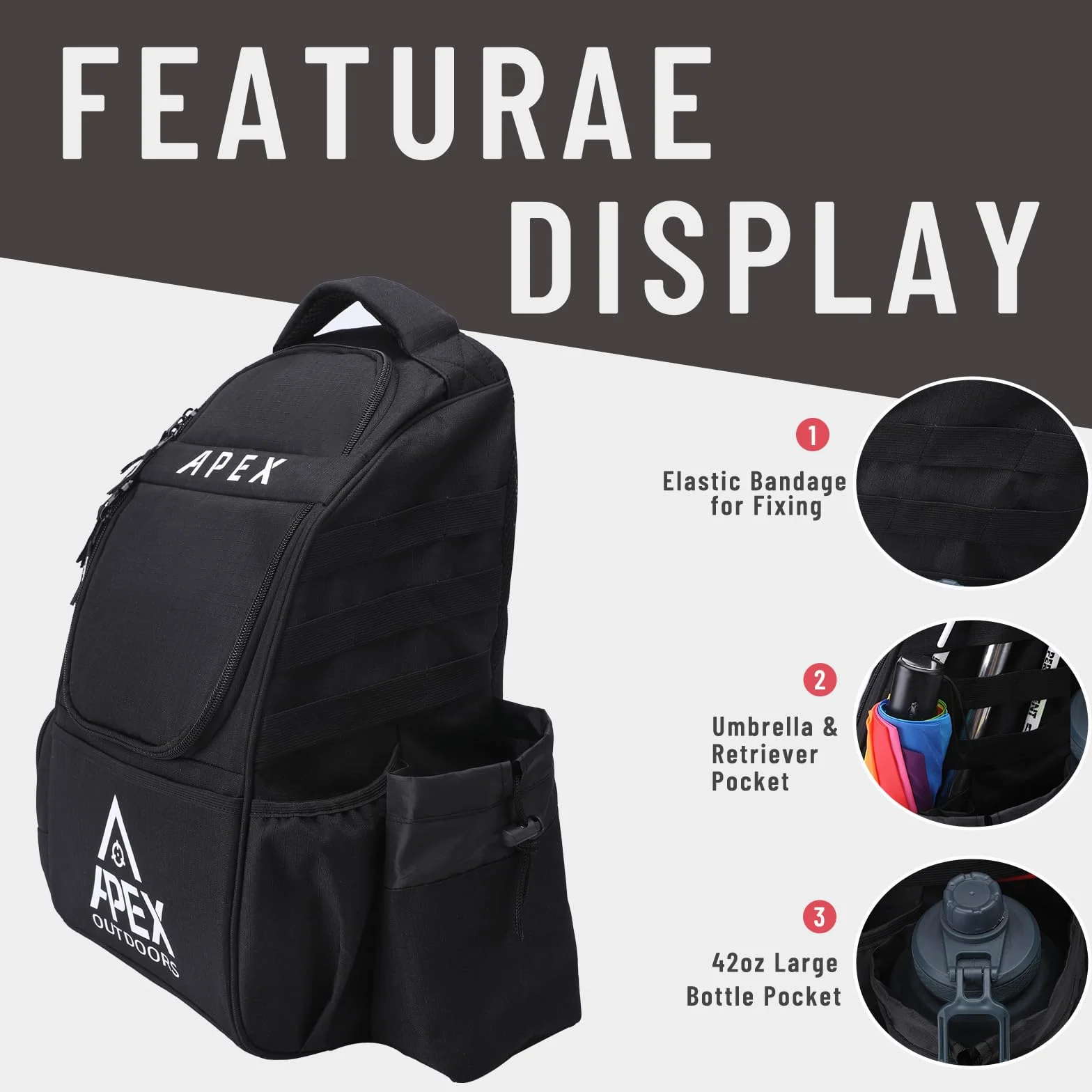 Bolsa de Golf de Disco, Mochila de Golf de Disco con más de 21 Discos, Bolsas de Golf duraderas y Ligeras con múltiples Bolsillos de Almacenamiento