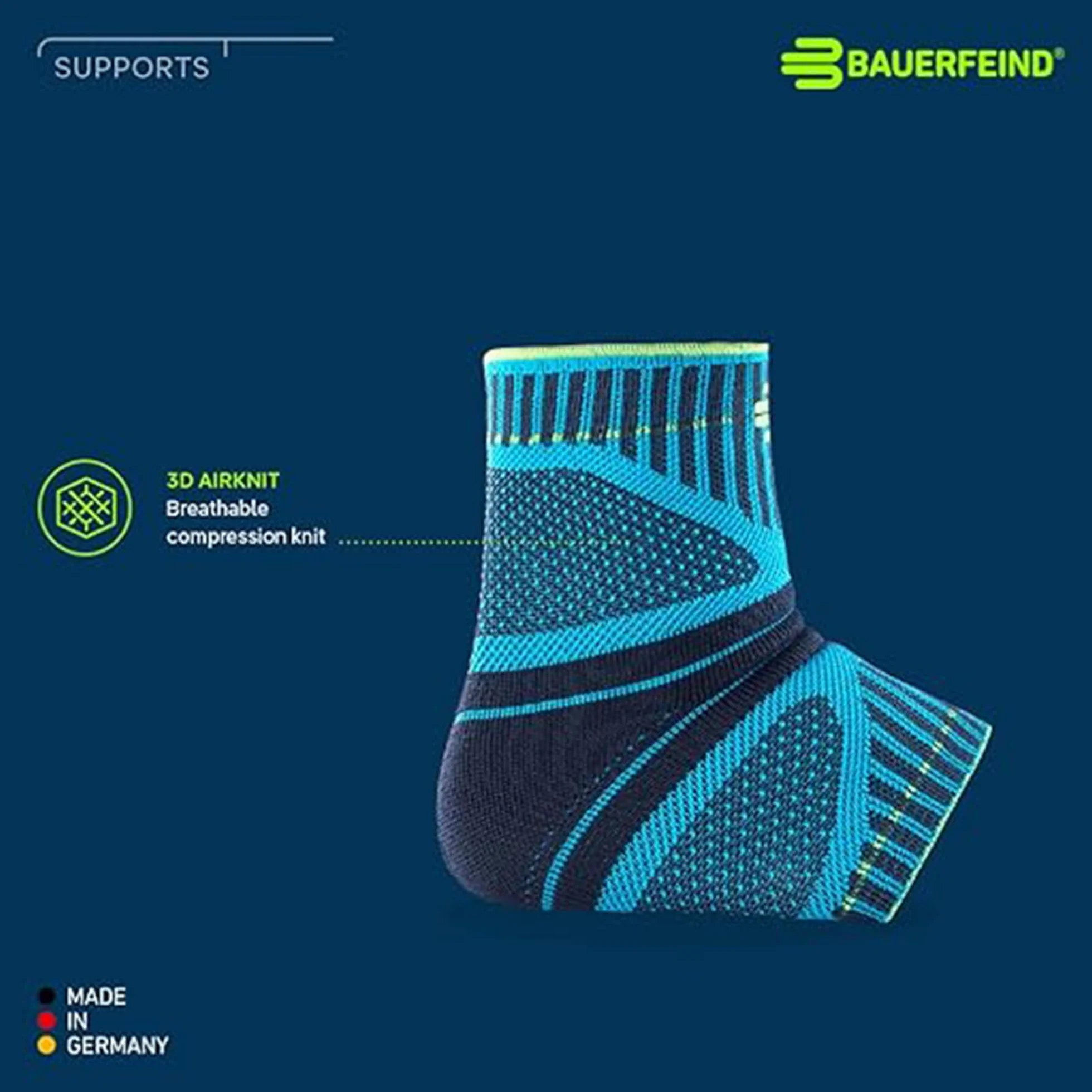 BAUERFEIND Unisex Vendajes Sports Ankle Support Dynamic, schwarz Tennis Vendaje de tobillo Negro