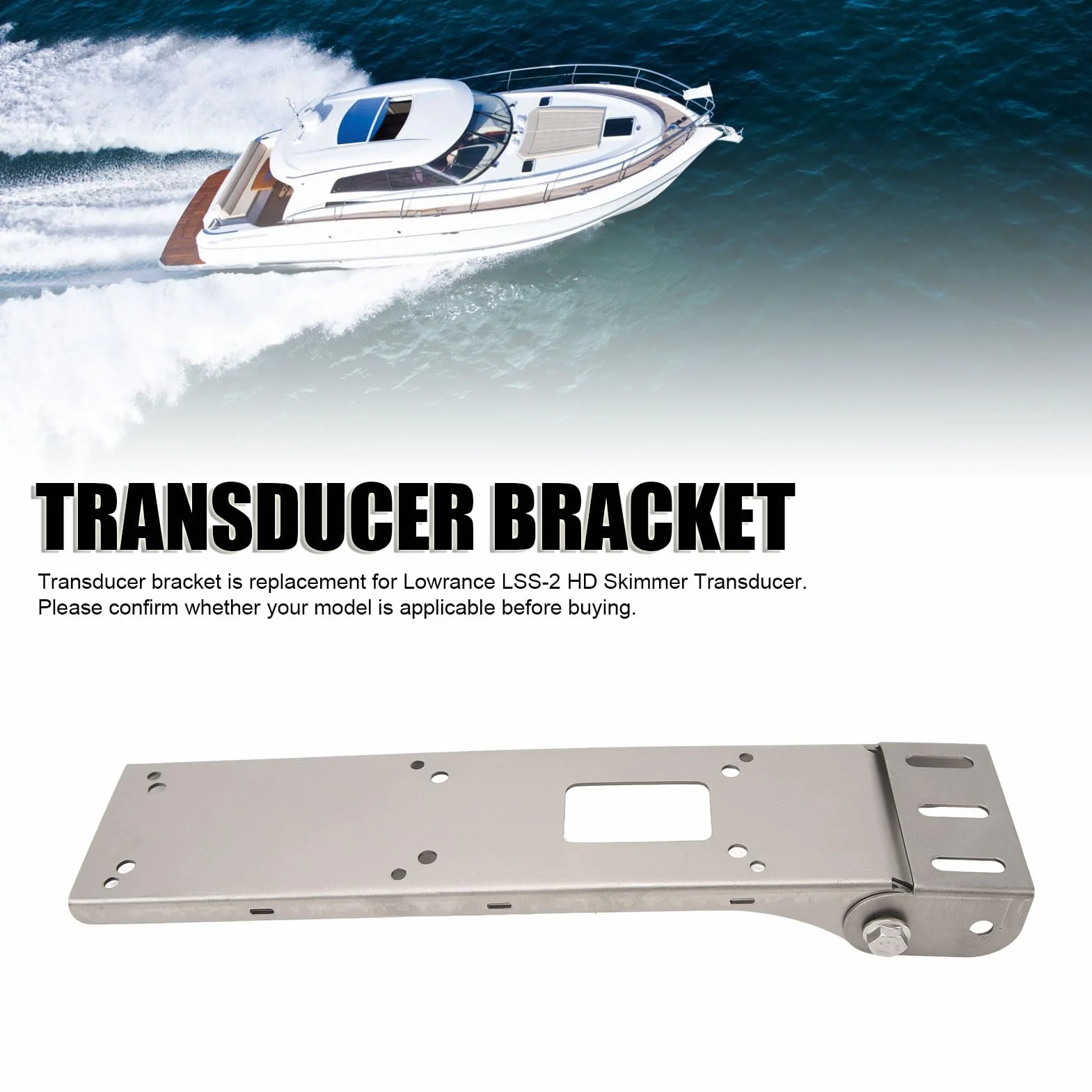 Bnineteenteam Soporte de montaje del transductor de popa, soporte del transductor 000 10874 001 Soporte de montaje del transductor robusto de repuesto para Lowrance Lowrance LSS‑2 HD Transductor