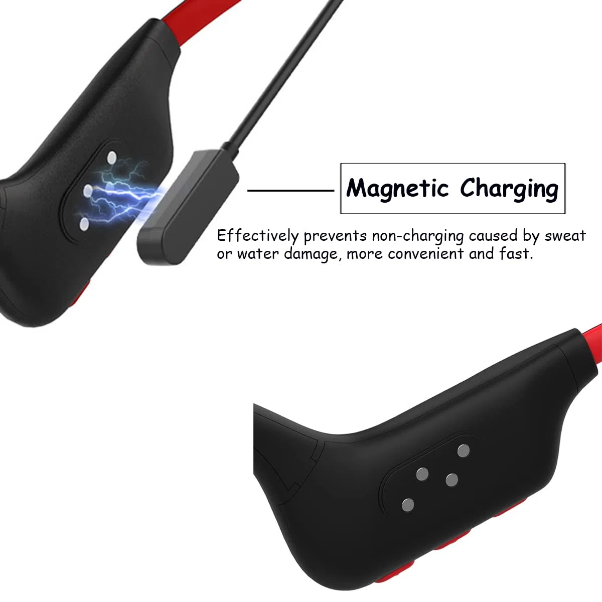 Auriculares Inalambricos de Conducción ósea Bluetooth IPX8 Impermeable Auriculares Deportivos Reproductor de Música MP3 para Natación Correr Fitness, 16G Memoria Cascos Ligeros Open-Ear White