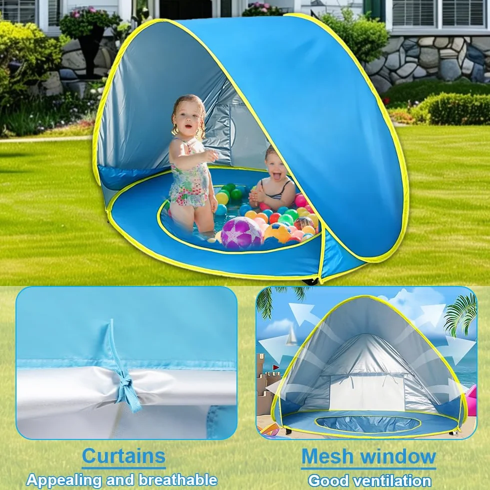 Tienda Playa Bebe Pop up, Carpa Plegable Portátil Protección UV 50+ (120 x 80 x 70 cm)