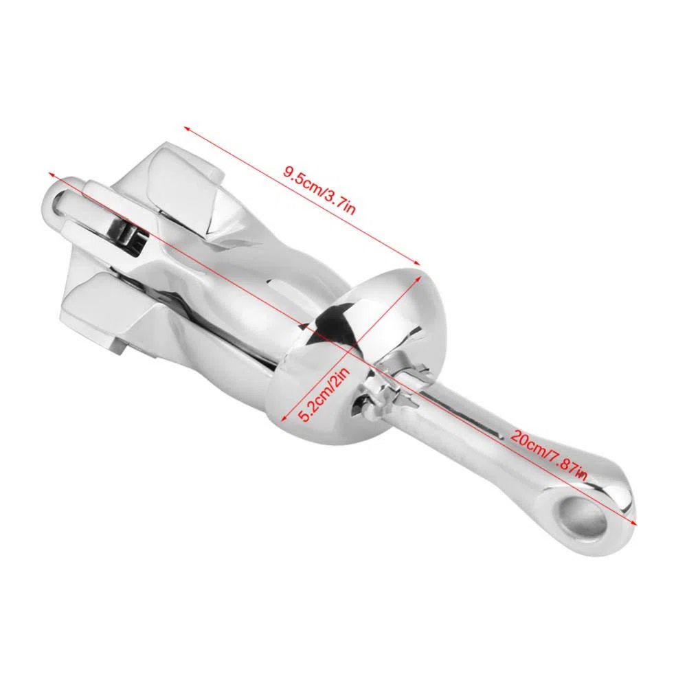 KIMISS Ancla Grapnel Plegable para Ba, 0.7KG Acero Inoxidable, Ancla para Emba ciones Pequeñas, Yate o Lancha, Diseño Compacto y Resistente