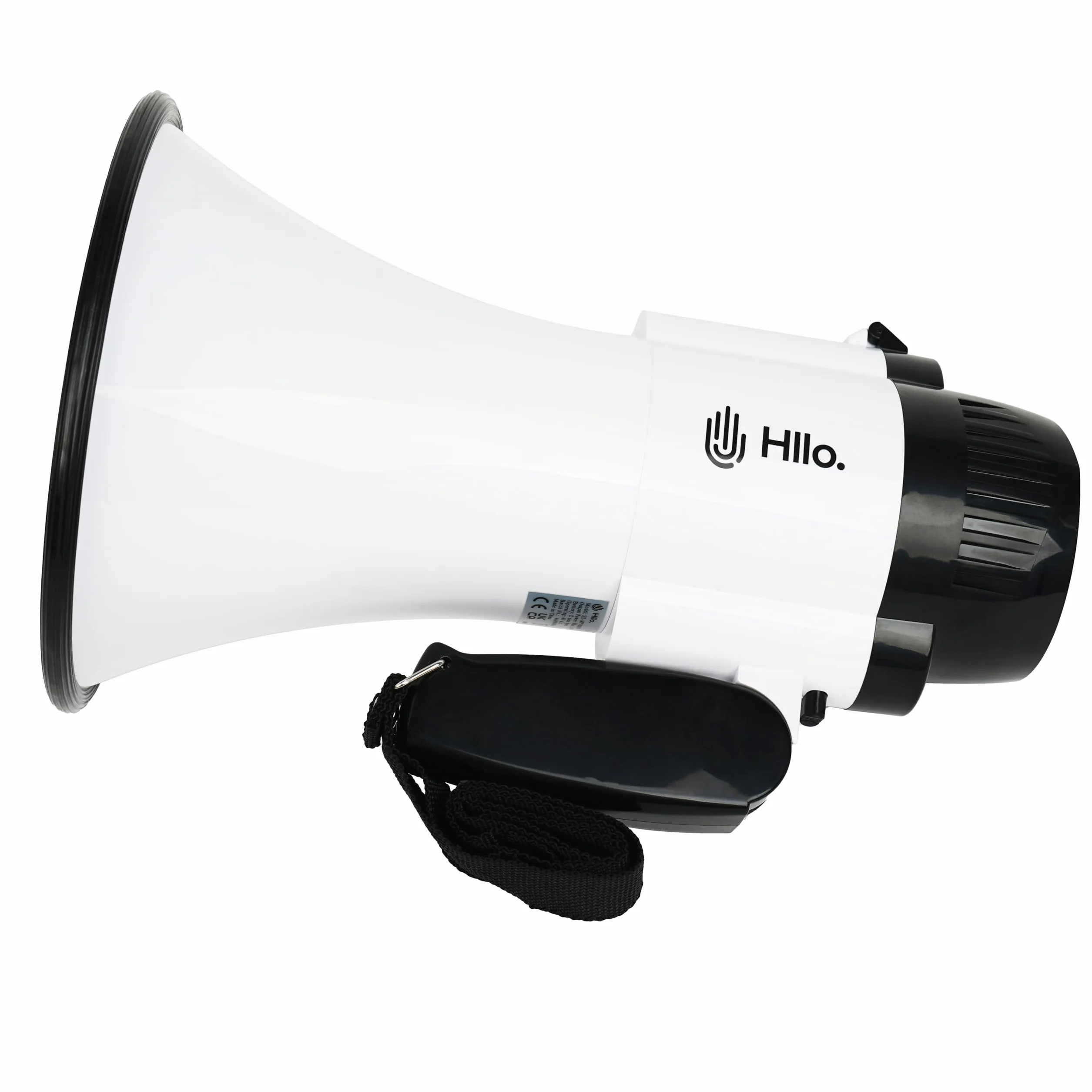 Pequeño Megáfono 108dB con Sirena, Control de Volumen, Alcance 200m, 4 Pilas D