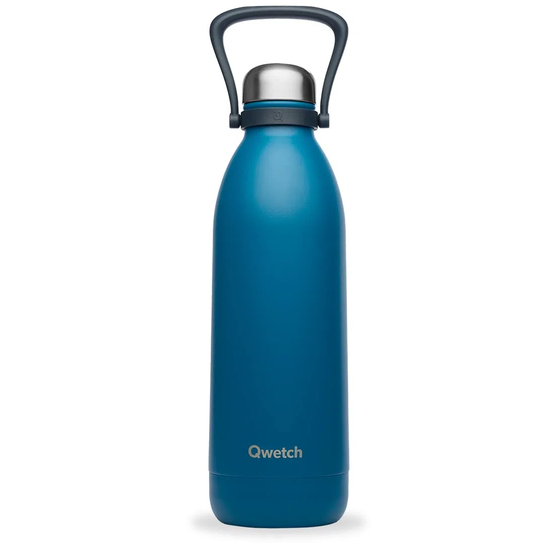 Qwetch - Botella Térmica Grande Inox 1,5L Azul Pato Titan - 48h Frío y 16h Caliente - Hermética & Sin BPA - Cantimplora de Acero Inoxidable con Asa - Termo para Camping, Picnic, Familia