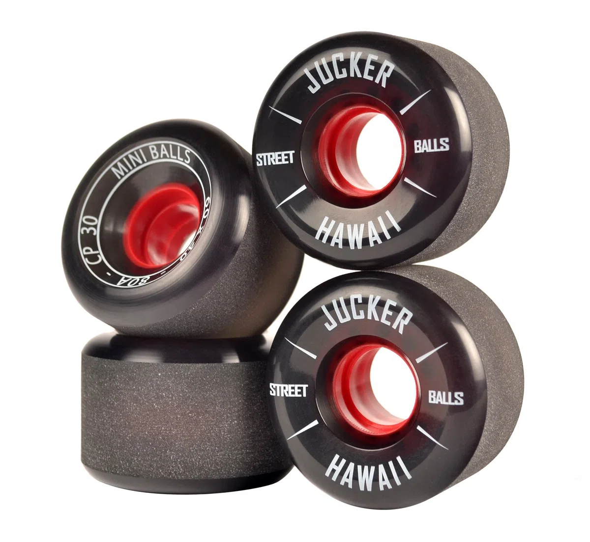 JUCKER HAWAII Ruedas para Longboard / Skateboard / Mini Cruiser Slide Wheels MINI BALLS 60mm 80A Negro