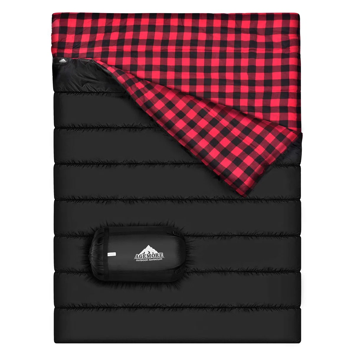 Saco de Dormir Doble de Franela de algodón para Camping, Senderismo o Senderismo. Saco de Dormir Impermeable para 2 Personas, para Adultos o Adolescentes. Camión, Tienda de campaña o Saco de Dormir