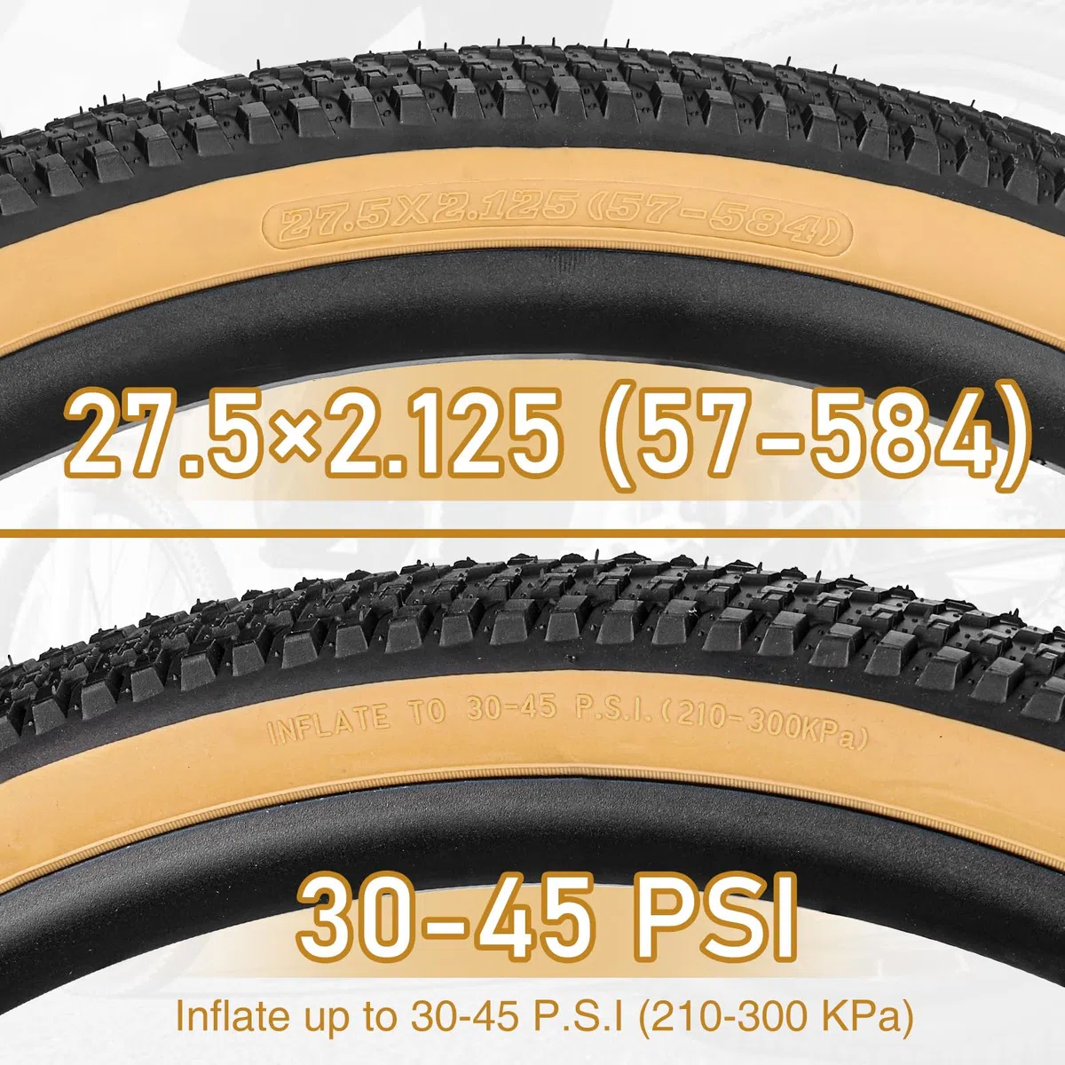ZUKKA 2 neumáticos plegables de 24/26/27,5 pulgadas, 24/26/27,5 x 2,125 x 2,125 pulgadas, repuesto para bicicleta de montaña, bicicleta infantil, bicicleta de crucero, bicicleta Commuter