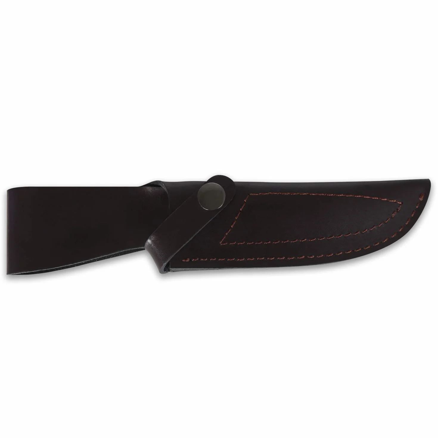 iFIELD Cuchillo de caza Camper EL29014, mango Olivo, hoja 14 cm, total 26 cm, virola acero, funda piel marrón