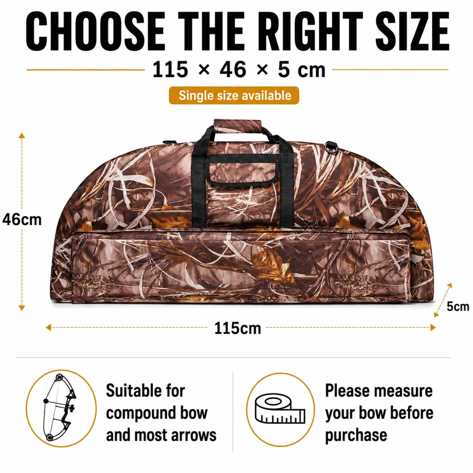 Mochila de arco compuesto con arco con múltiples bolsillos, bolsa de transporte portátil, gran capacidad, duradera, para almacenamiento de arco, estuche para caza al aire libre,
