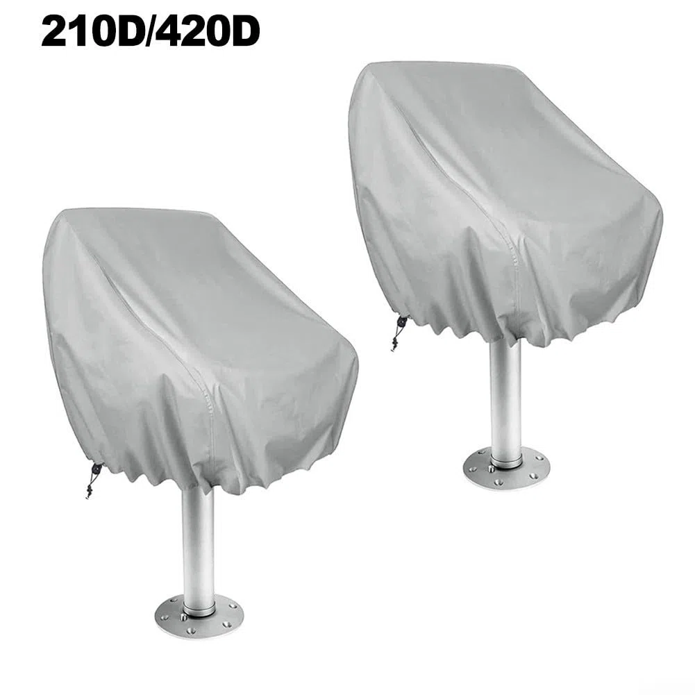 Fundas para asiento de barco, paquete de 2 unidades, tela Oxford 210d/420d, resistente a los rayos UV, cubierta antipolvo para asiento de capitán de yate, protector de asiento de barco impermeable a