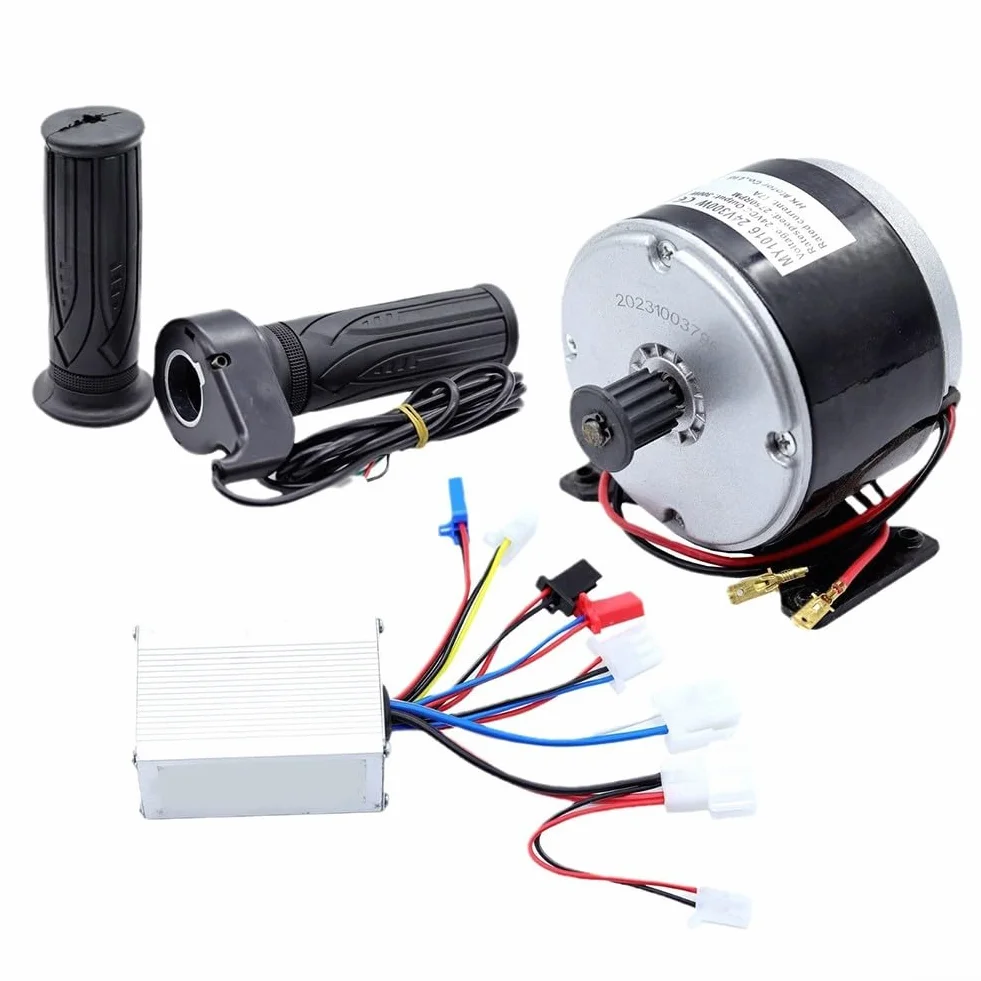 Kit de motor de velocidad de bicicleta, kit de conversión de scooter eléctrico de 24 V 250 W con agarre de goma suave para bicicletas, scooters, triciclos (controlador de 24 V 250 W)