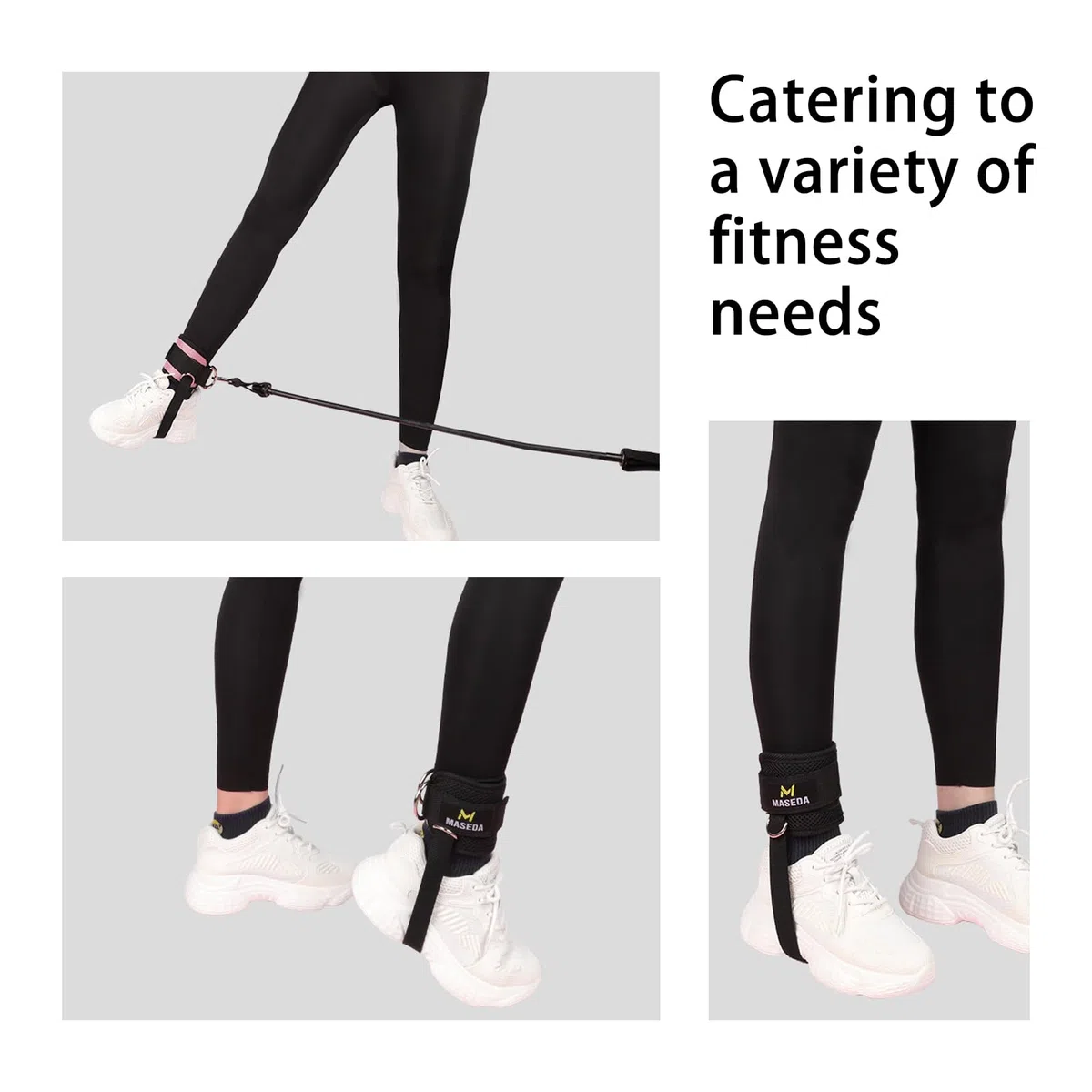 Veki 2 Piezas Tobilleras Poleas Gym con Acolchado, Ajustable Correas Tobillos de Velcro para Cable Maquinas, Correa de Tobillo Gimnasio para Entrenar Piernas y Glúteos para Hombres y Mujeres (Rosa)