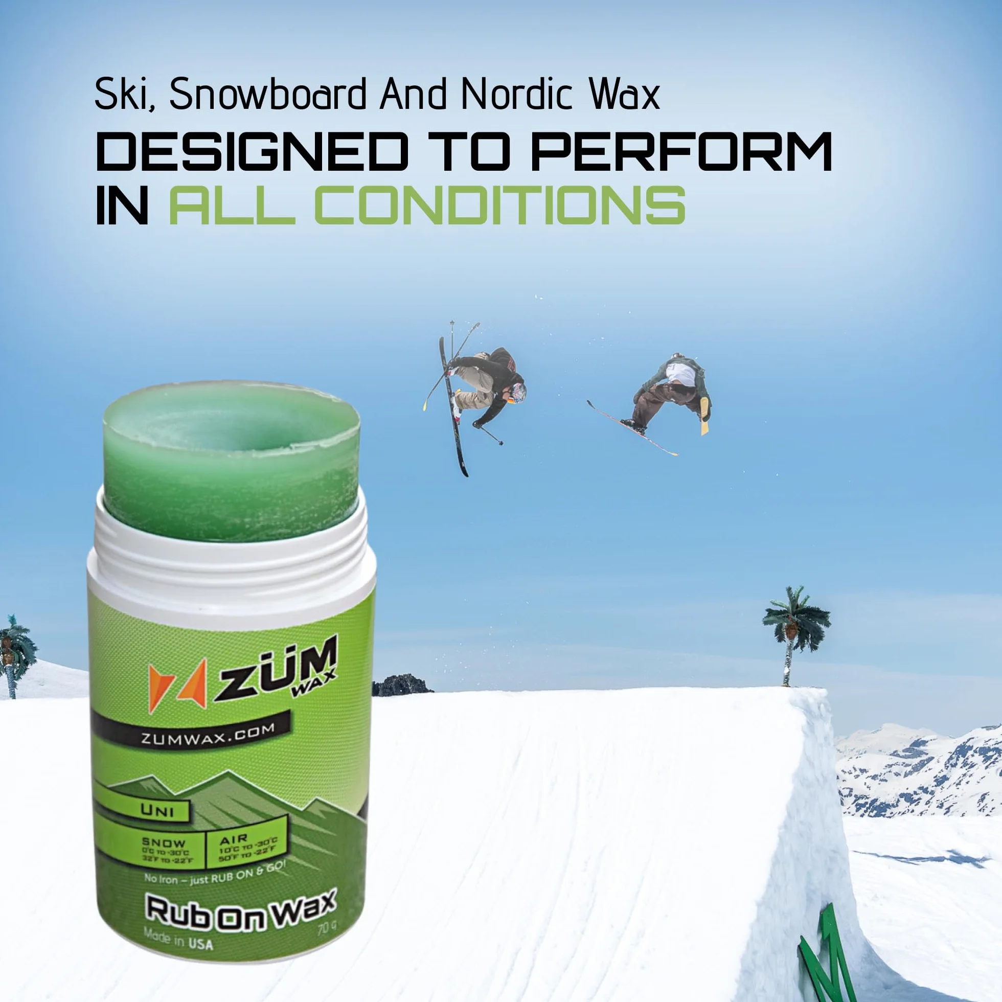 RUB ON Wax Ski Snowboard All Temperature Universal 70 gramos